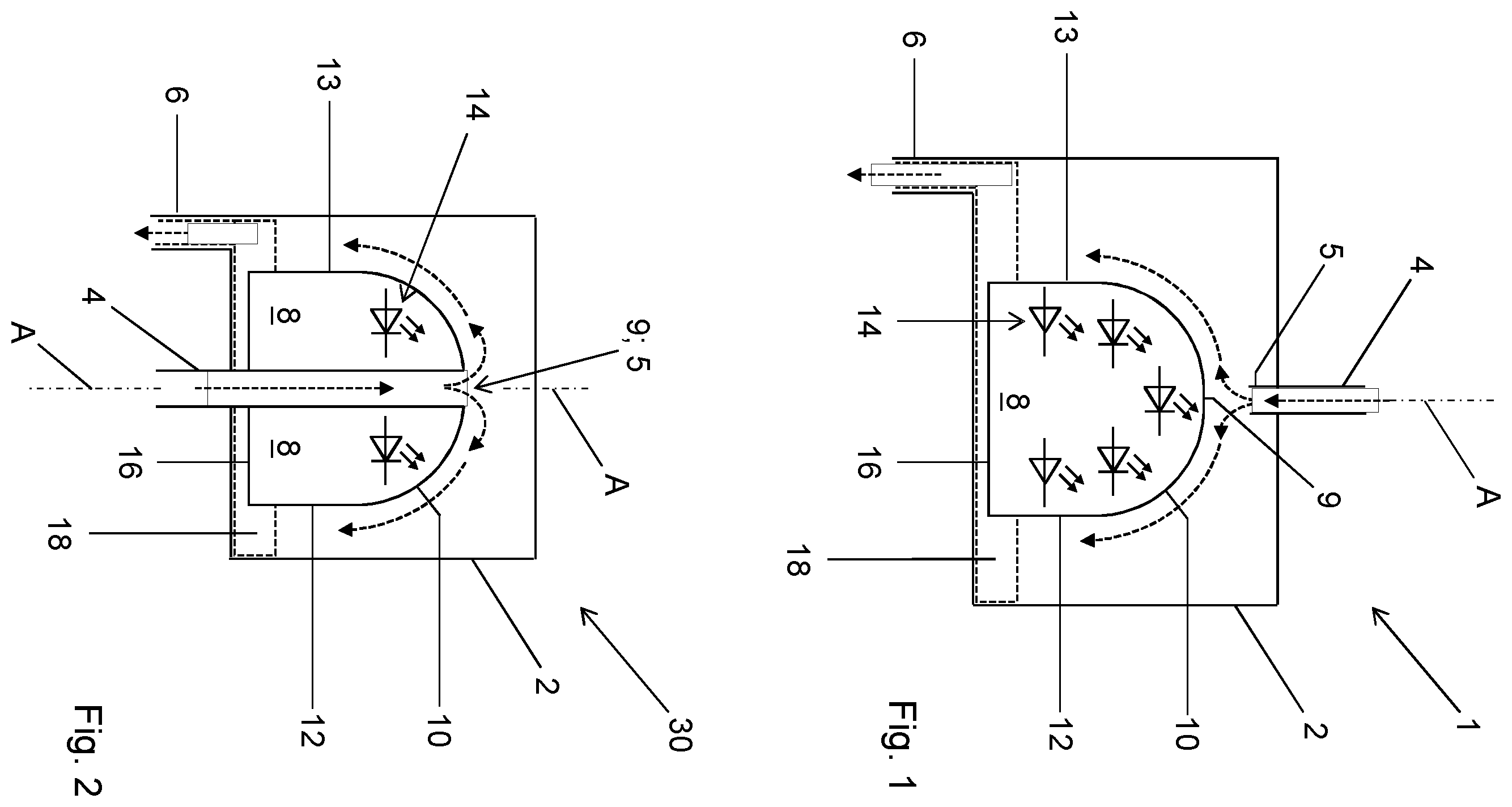 Patent US12583768 Figure 1 – Device and method for sterilising a fluid flowing therethrough