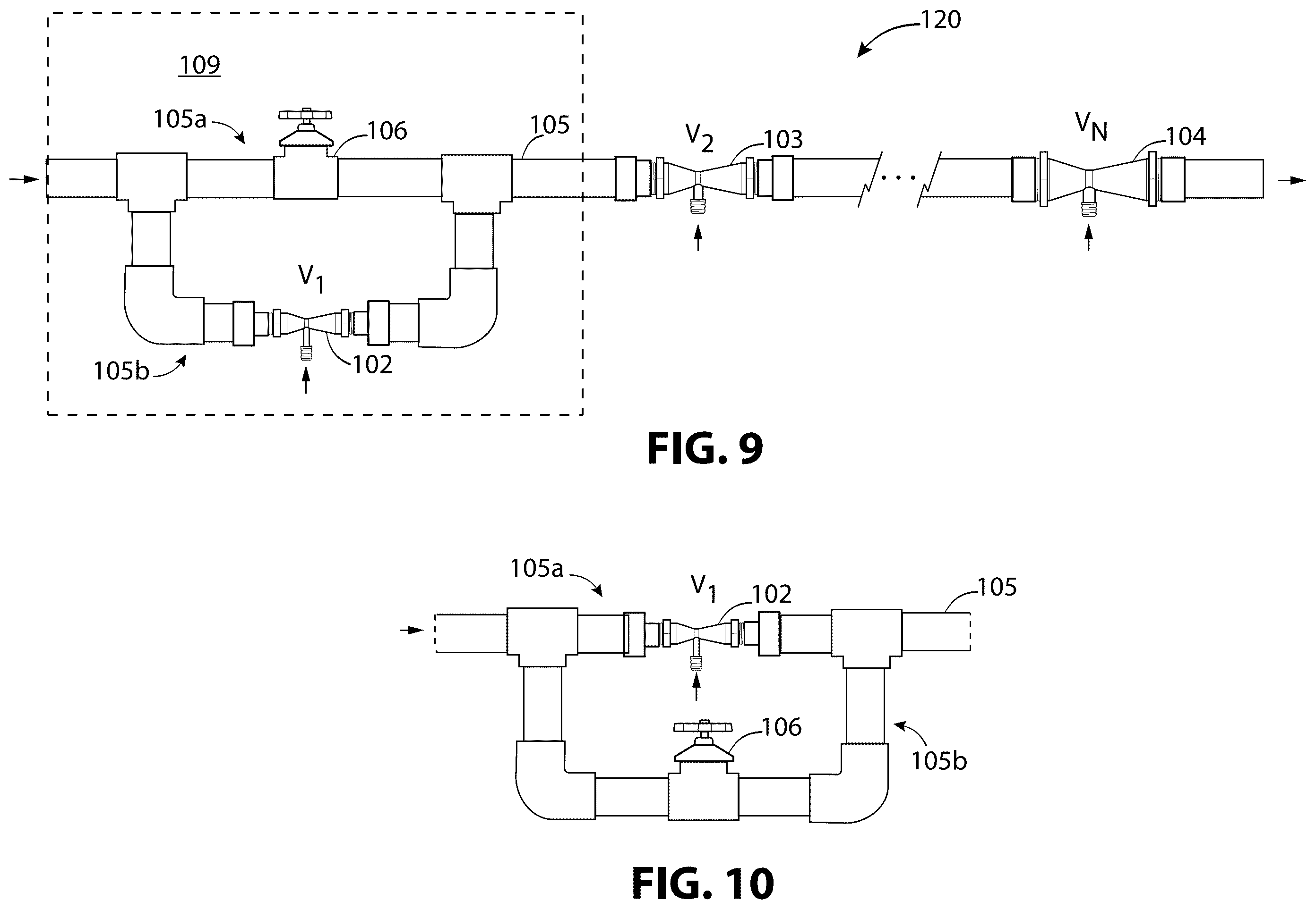 Patent US12583780 Figure 4 – System using venturi injectors in series