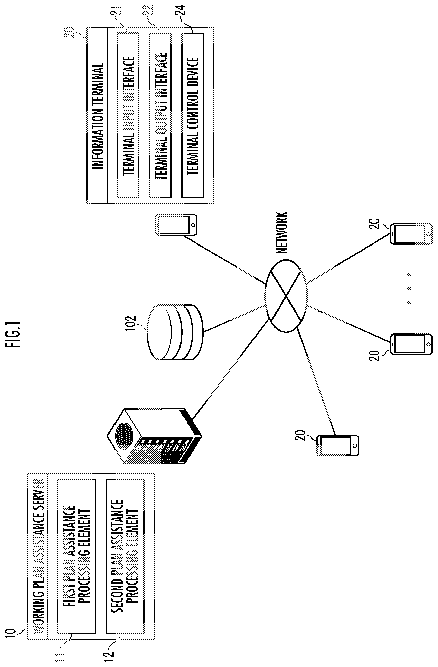 Patent US12586010 — Working plan assistance device and working plan assistance method — Figure 1