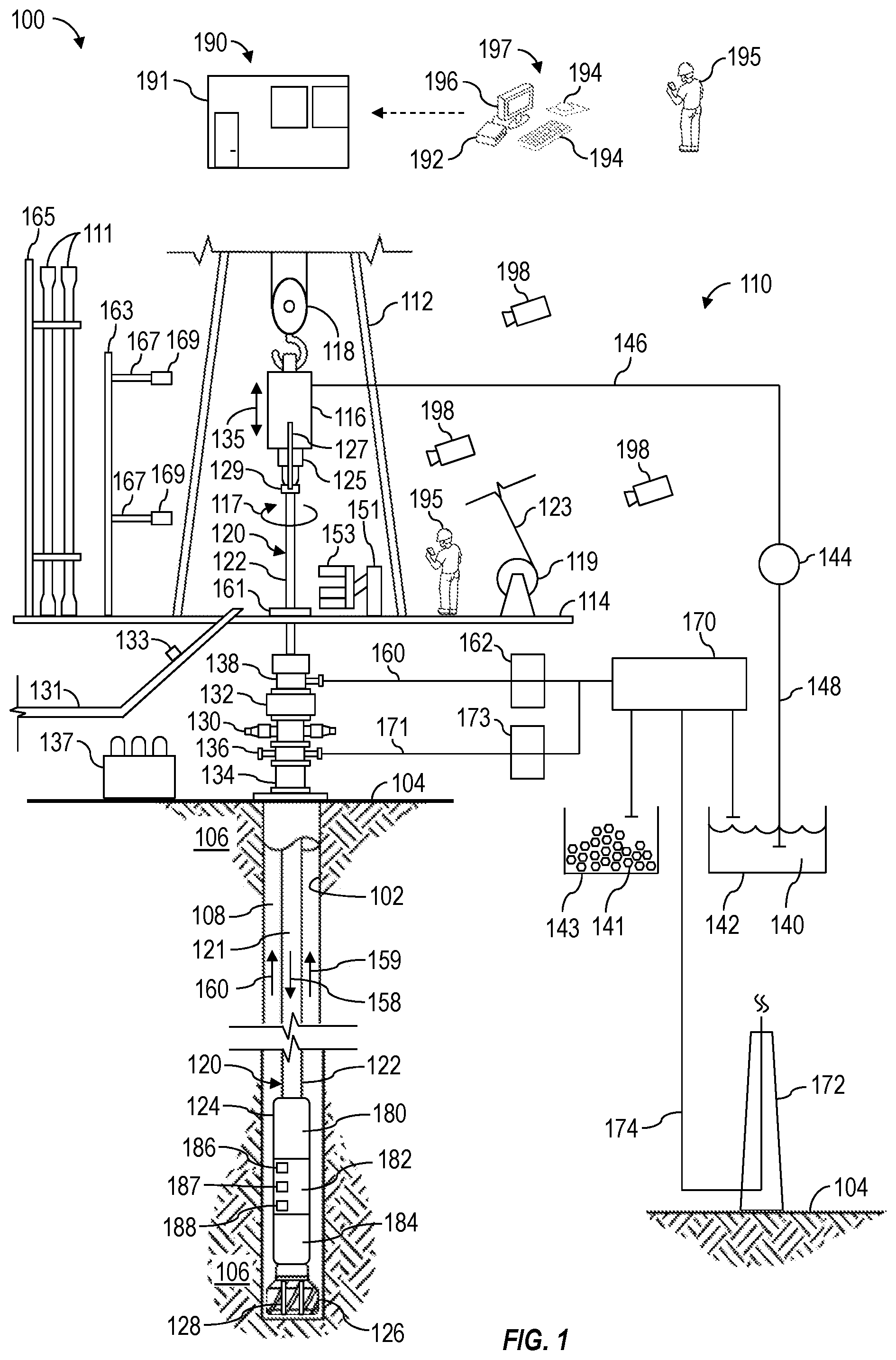 Patent US12586023 Figure 1 – Dynamic balancing of well construction and well operations planning and rig equipment total cost of ownership