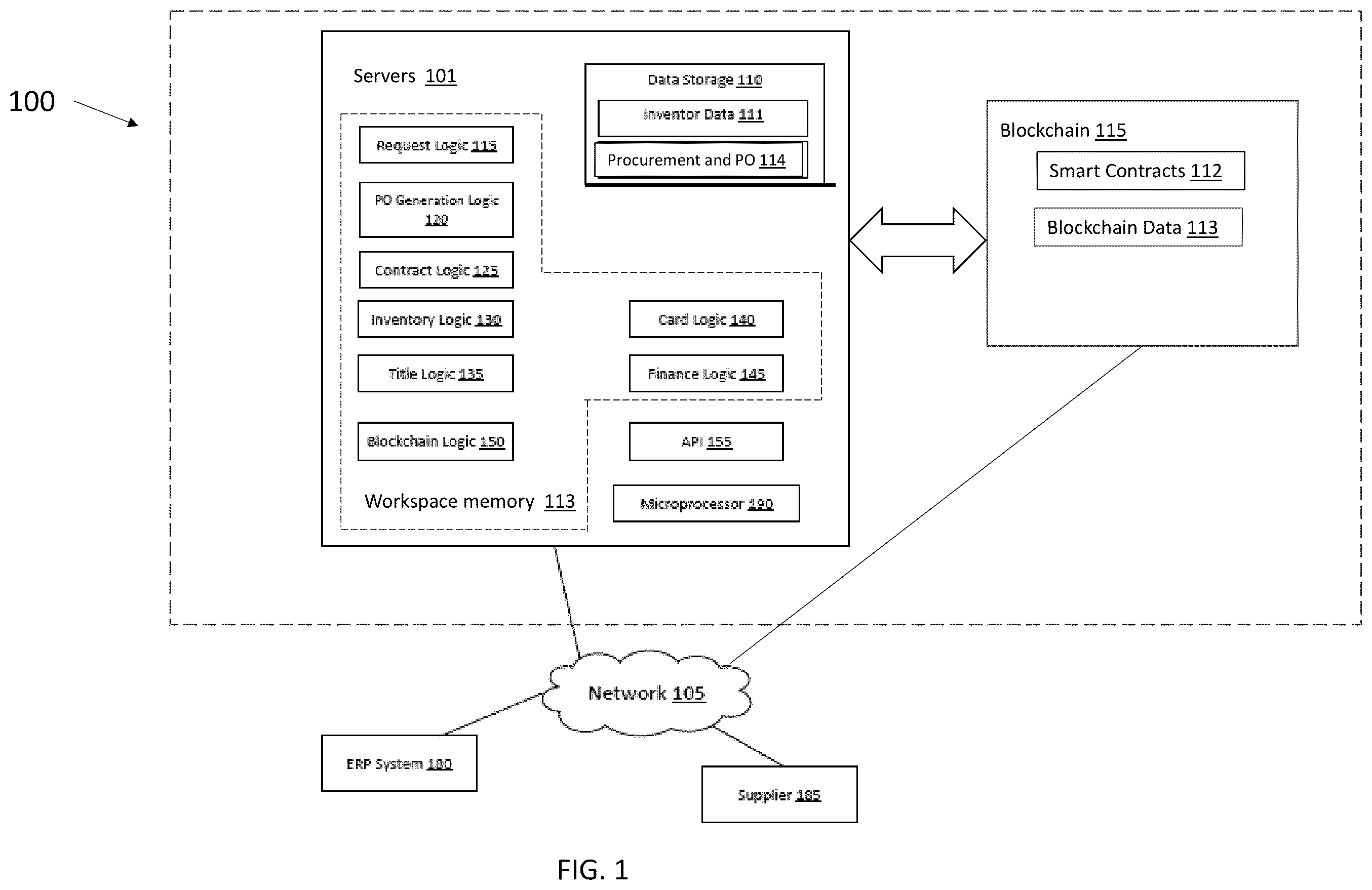 Patent US12586028 Figure 1 – Method and system for managing inventory