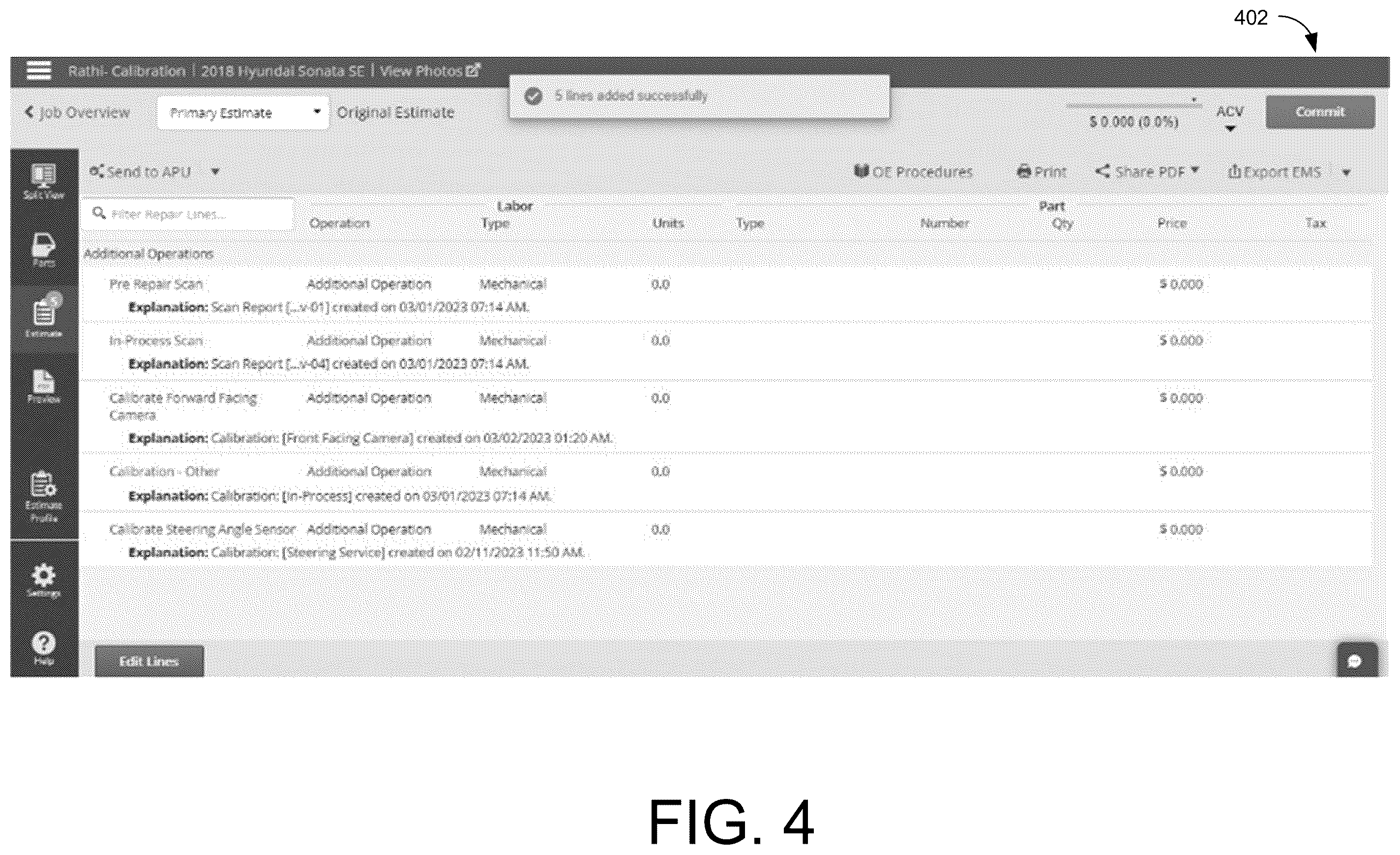 Patent US12586042 Figure 4 – System and method for automated linking of vehicle repair estimate record and vehicle diagnostic records