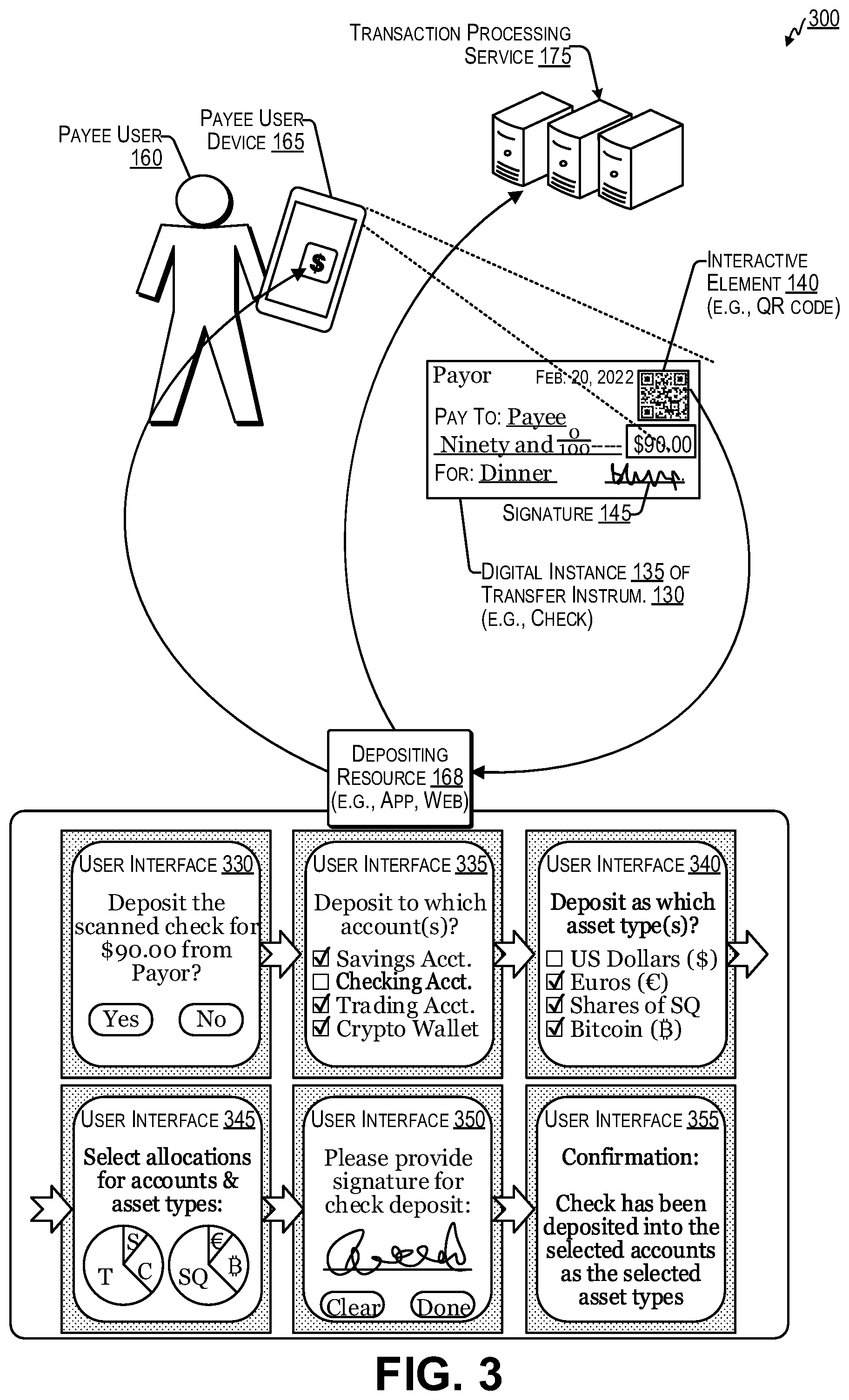 Patent US12586051 Figure 3 – Customized generation and secure authenticated processing of transfer instrument