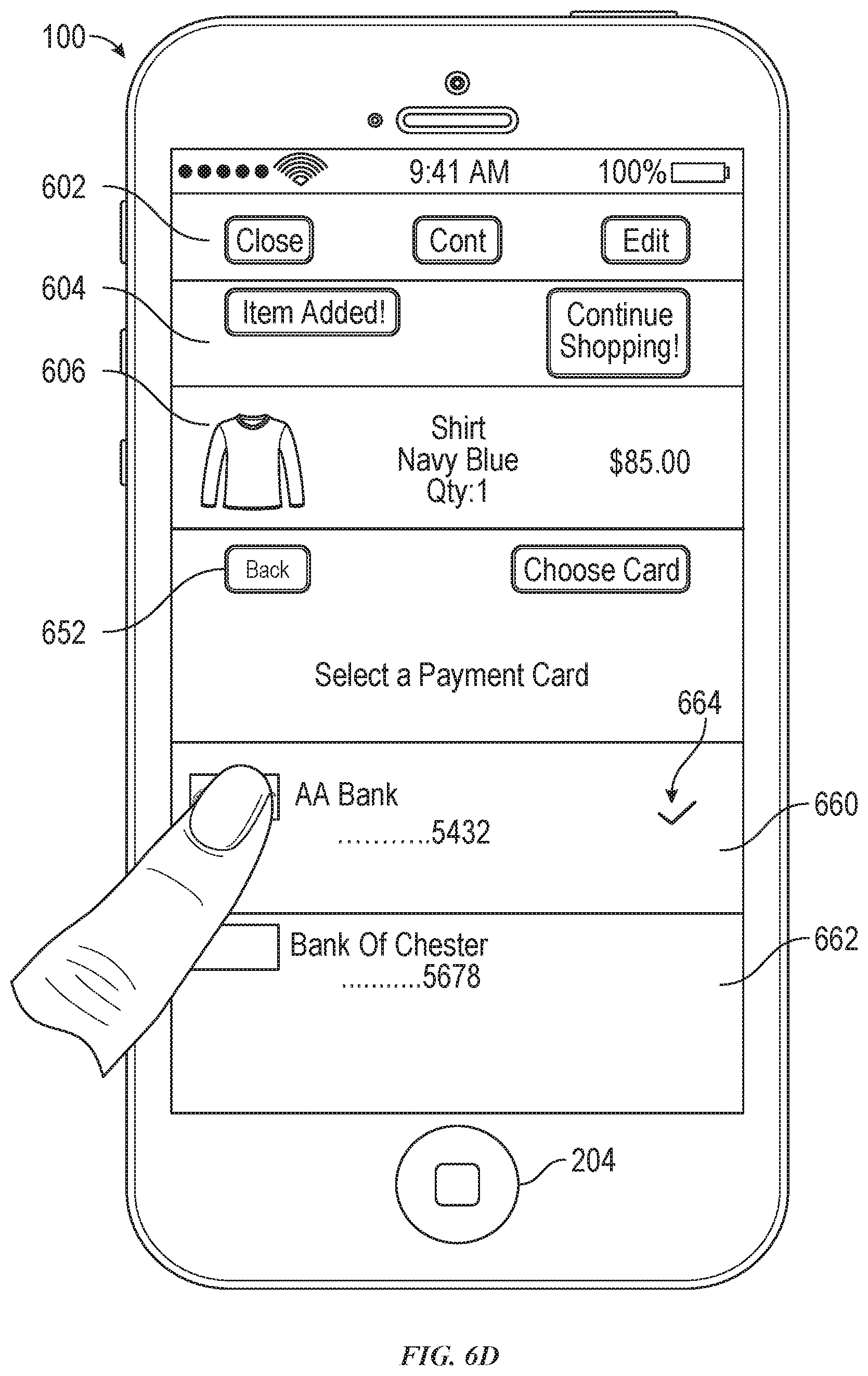Patent US12586054 Figure 13 – User interface for payments