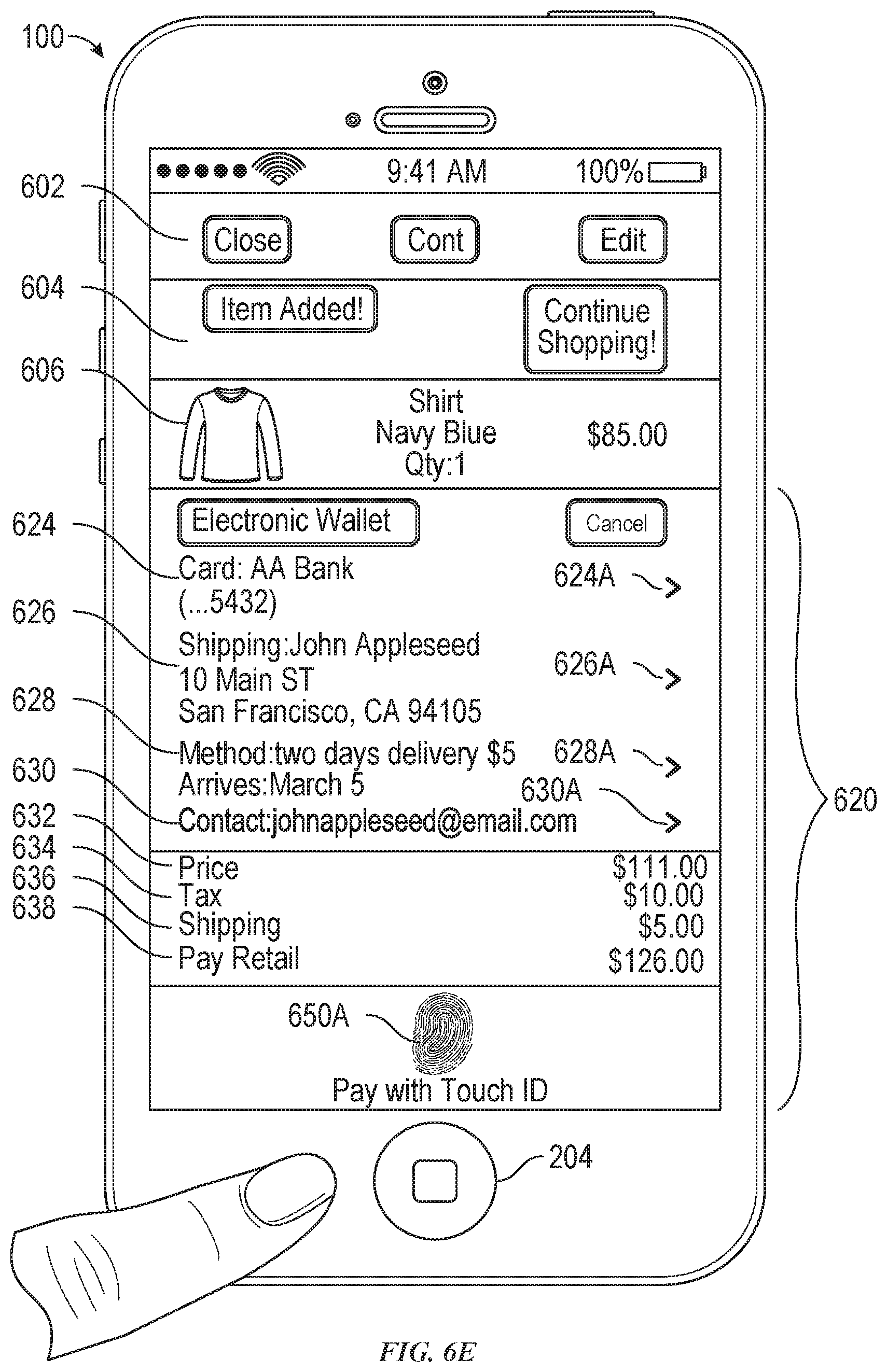 Patent US12586054 Figure 14 – User interface for payments
