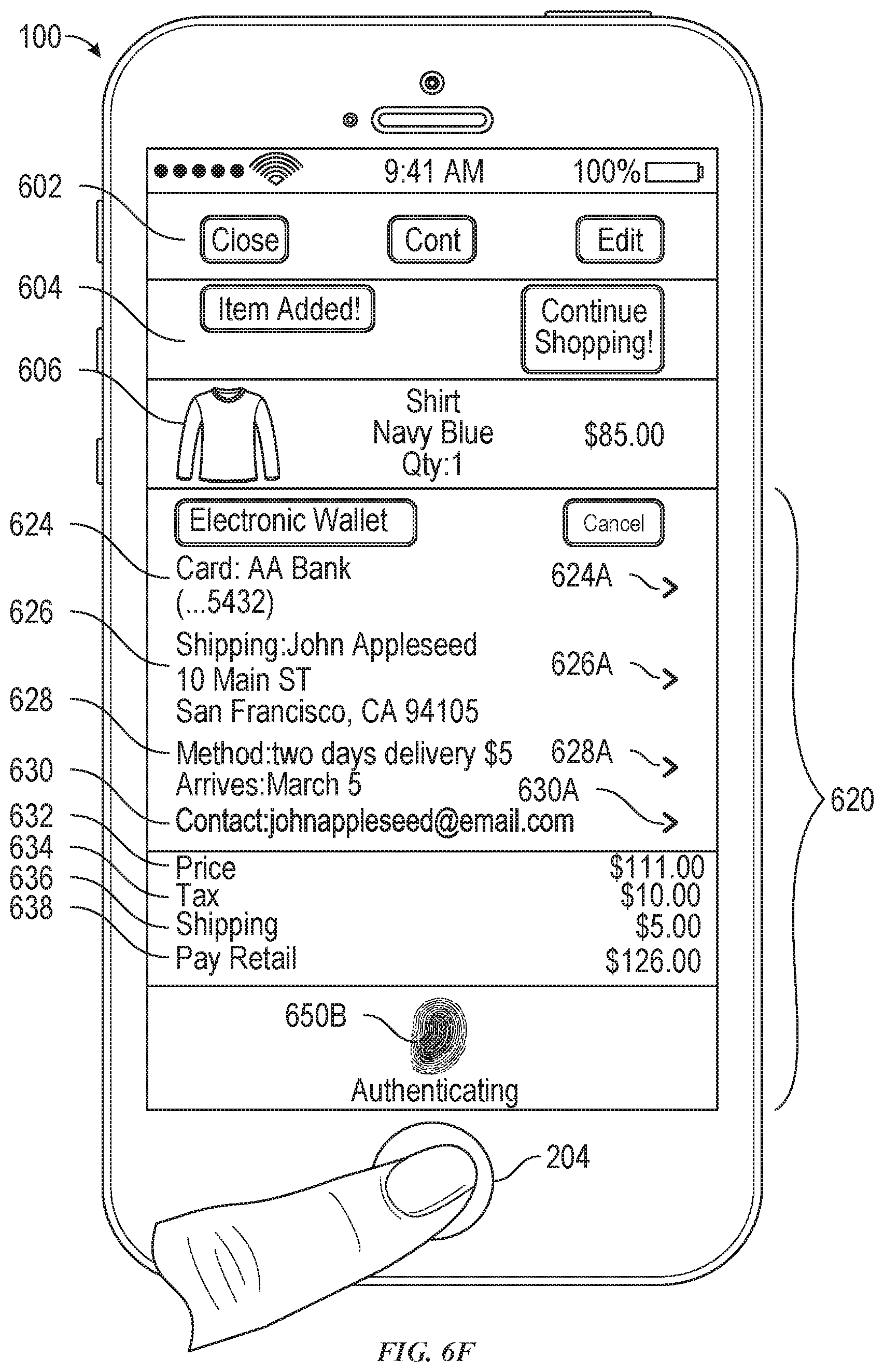 Patent US12586054 Figure 15 – User interface for payments
