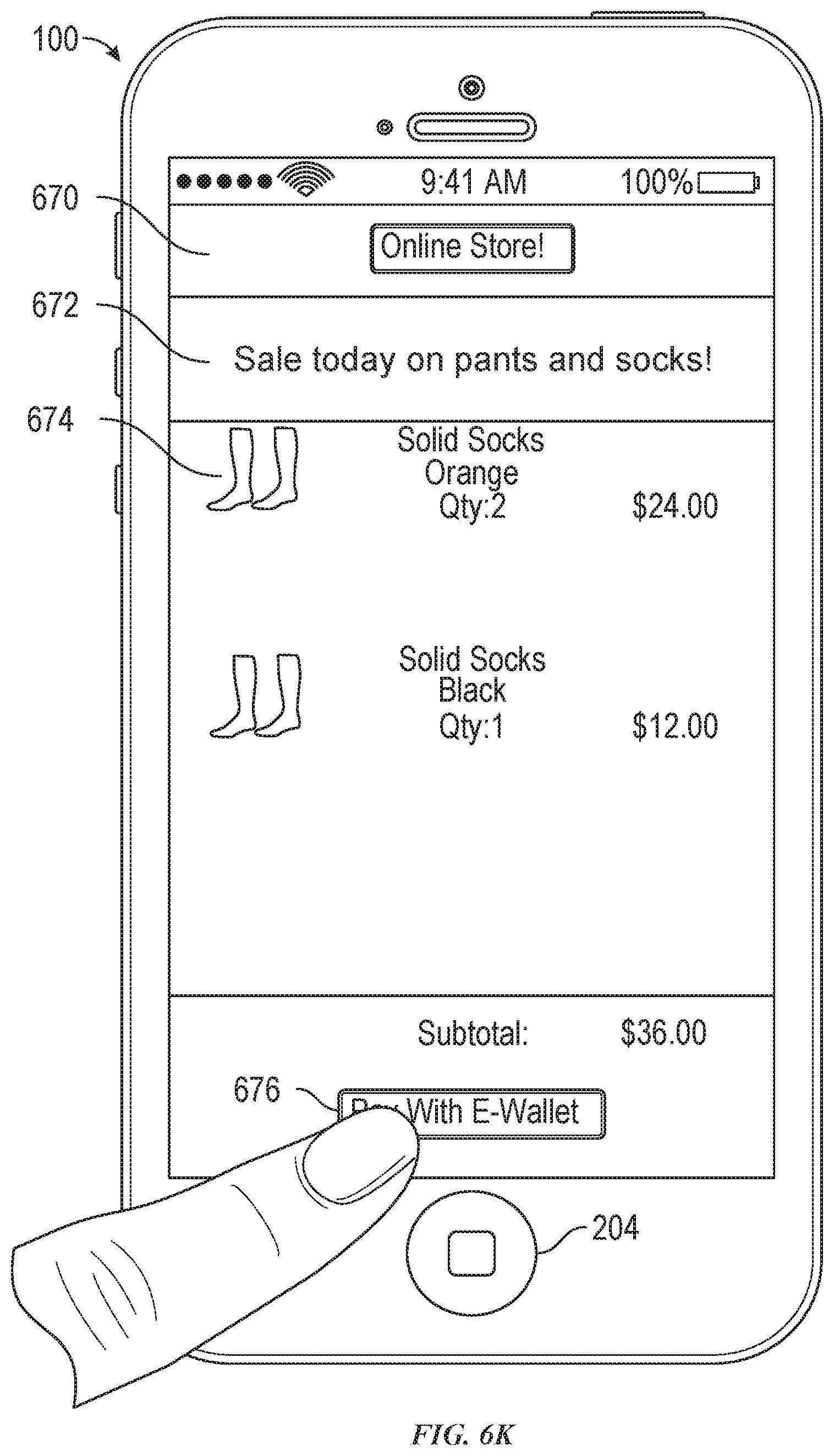 Patent US12586054 Figure 20 – User interface for payments
