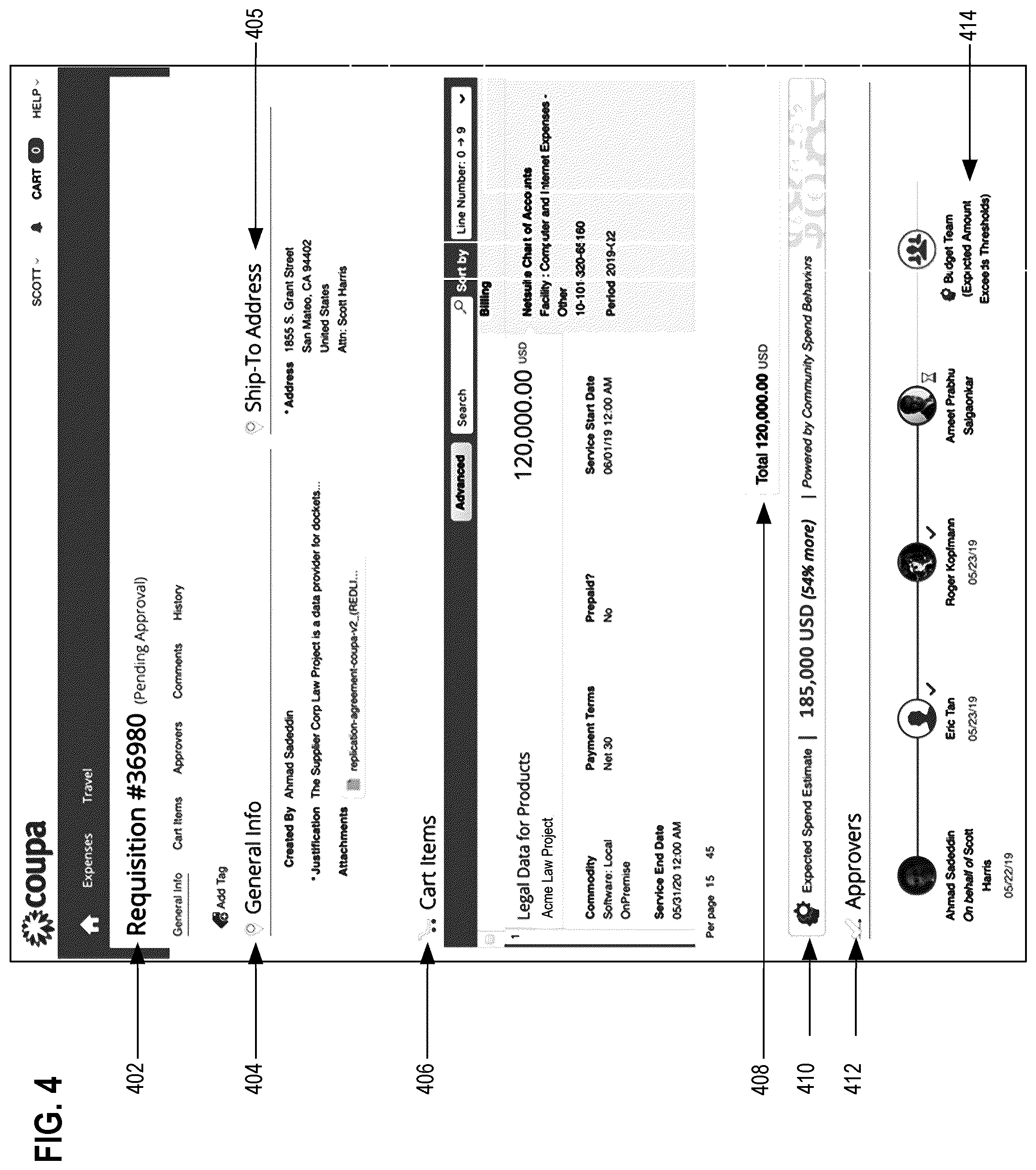 Patent US12586078 Figure 4 – Managing cost data based on community supplier and commodity information