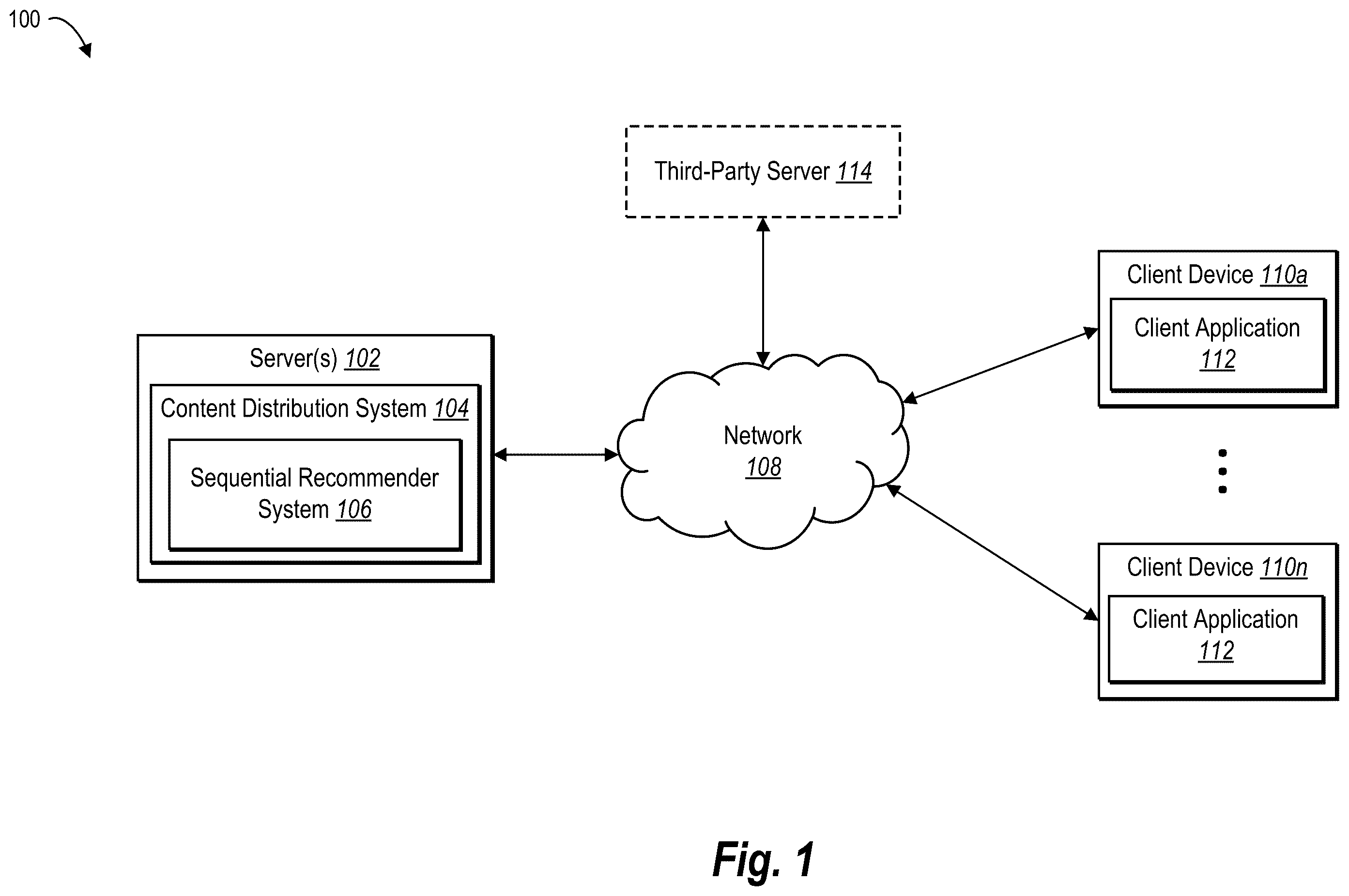 Patent US12586114 Figure 1 – Generating digital recommendations utilizing collaborative filtering, reinforcement learning, and inclusive sets of negative feedback
