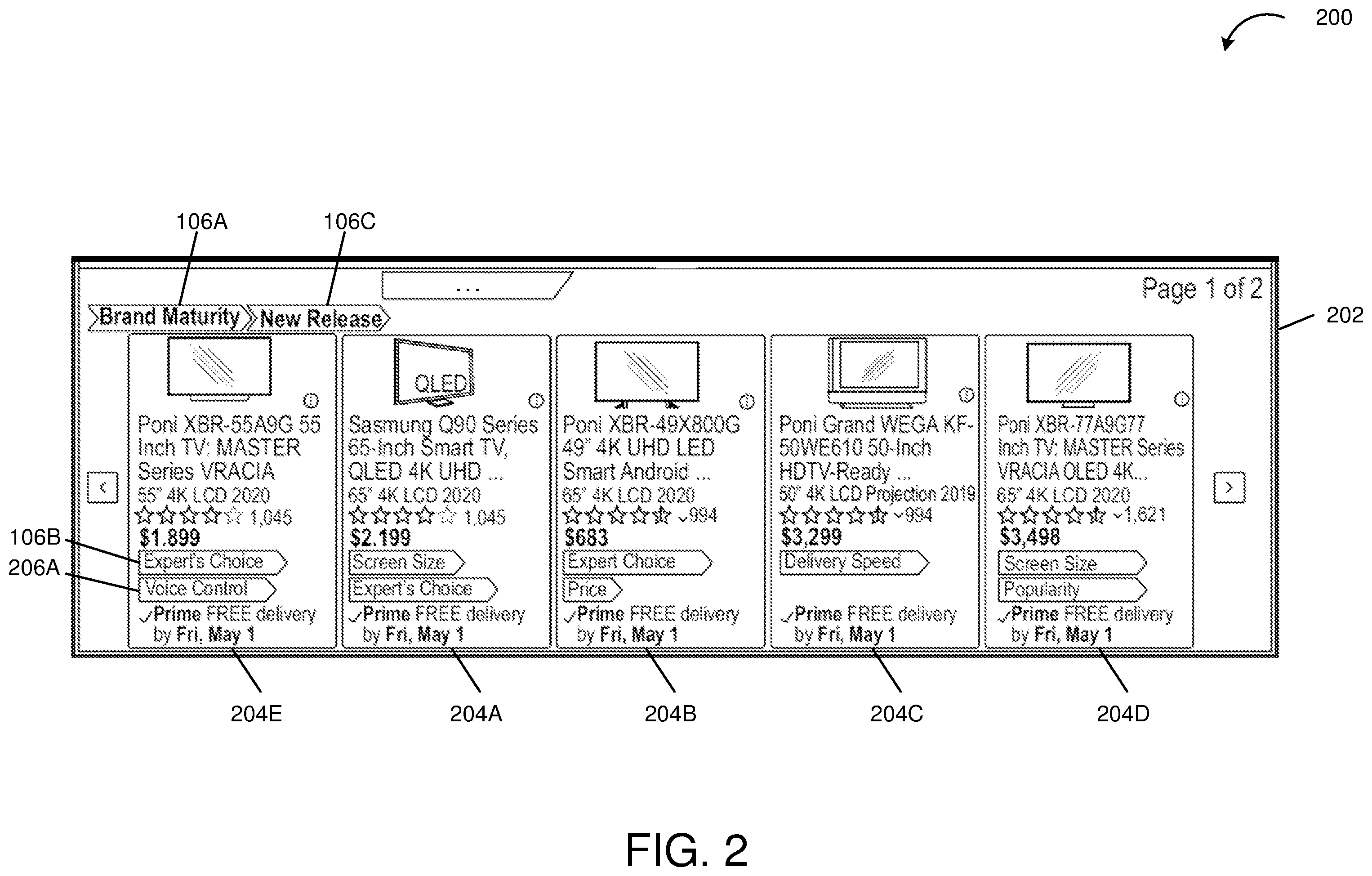 Patent US12586115 Figure 2 – Facet-based context-aware user interfaces
