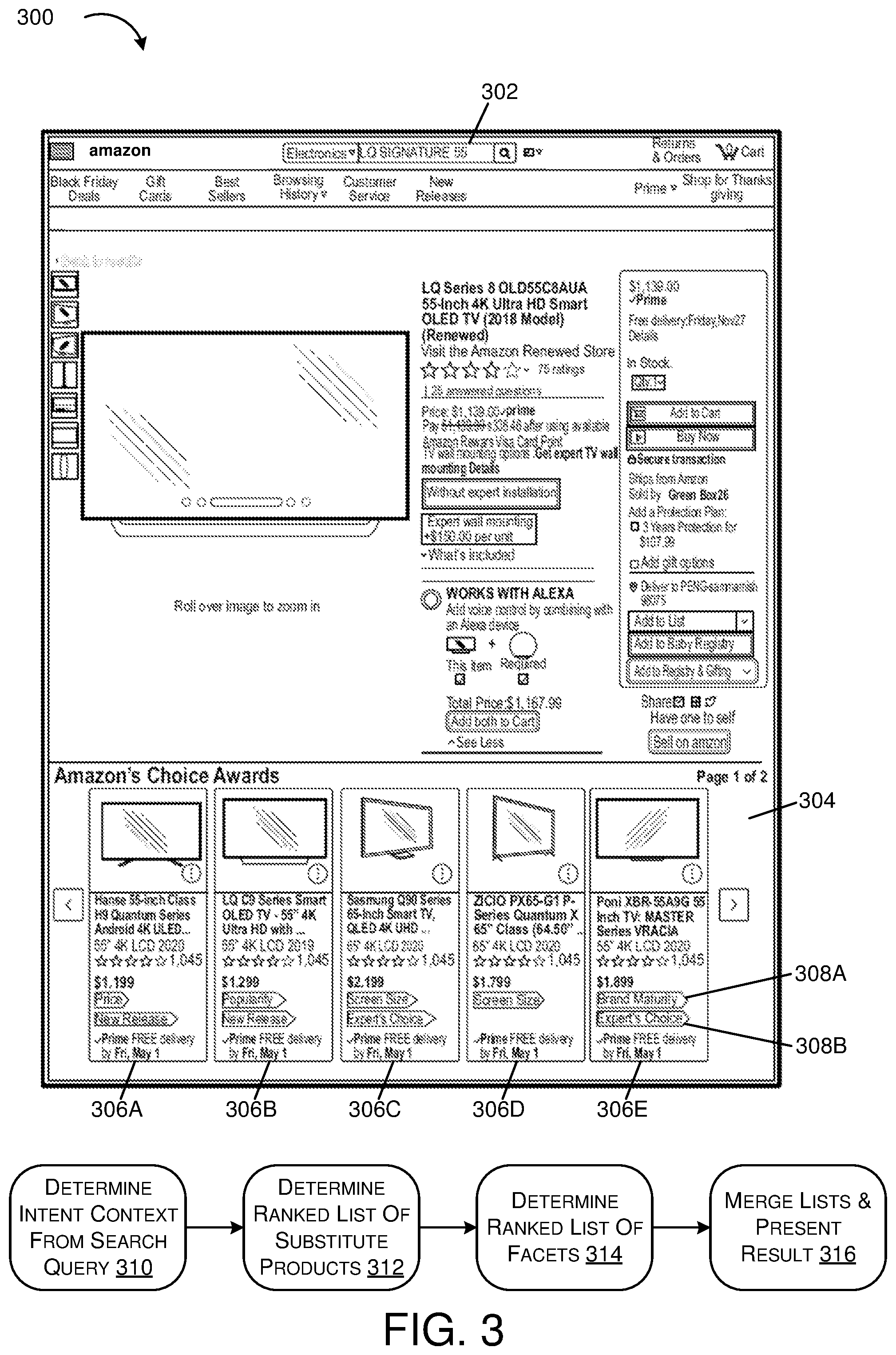 Patent US12586115 Figure 3 – Facet-based context-aware user interfaces