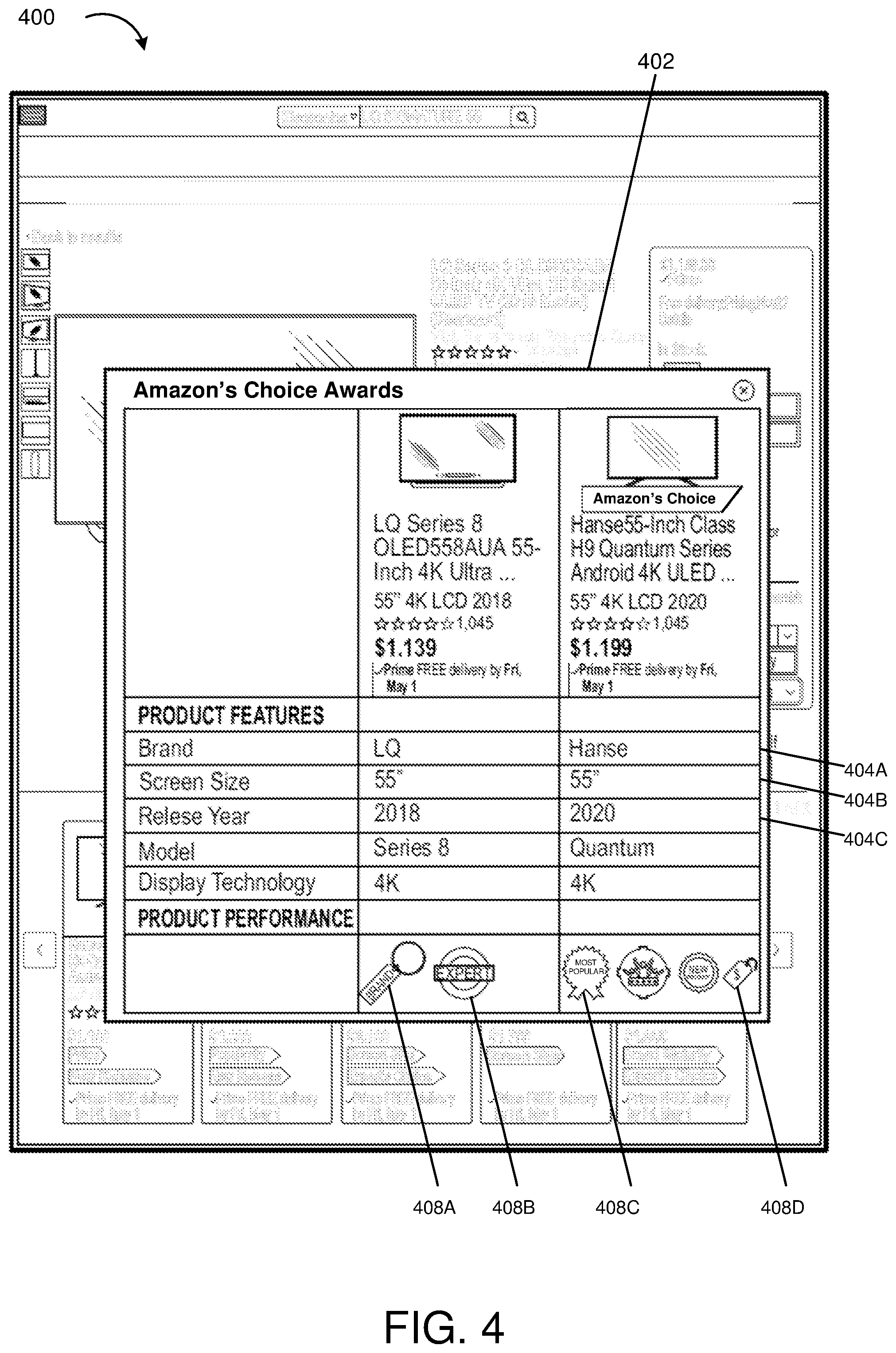 Patent US12586115 Figure 4 – Facet-based context-aware user interfaces
