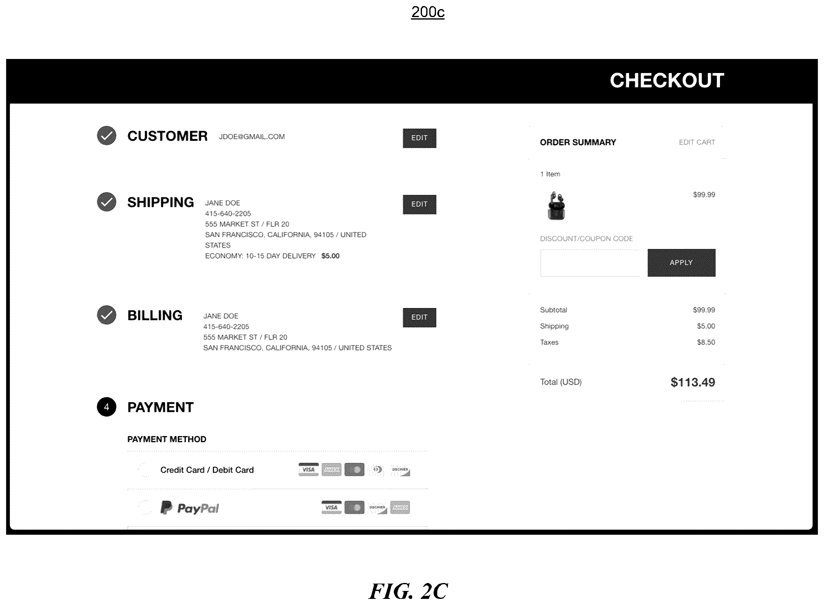 Patent US12586122 Figure 4 – Embedded one-click checkout
