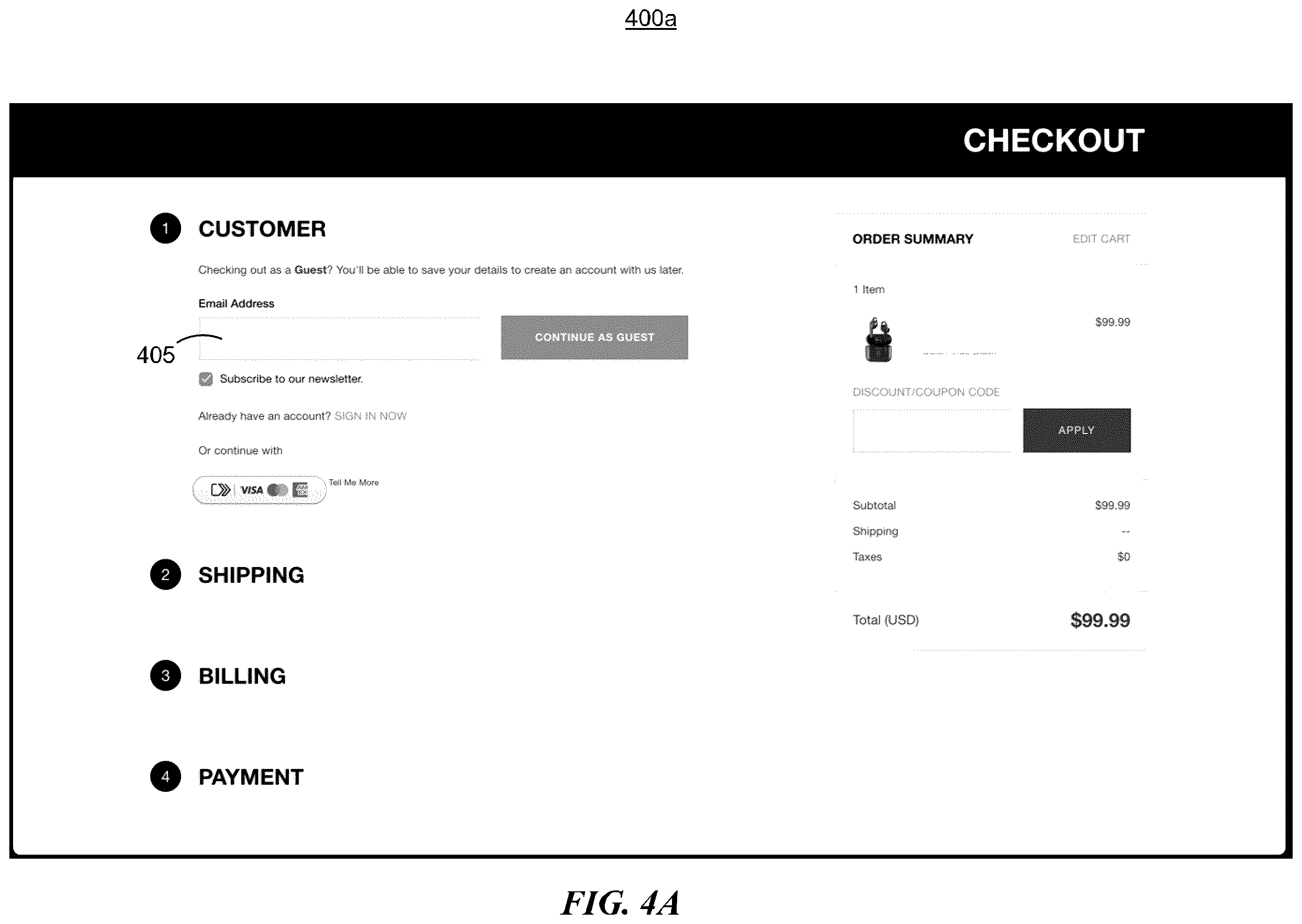 Patent US12586122 Figure 7 – Embedded one-click checkout