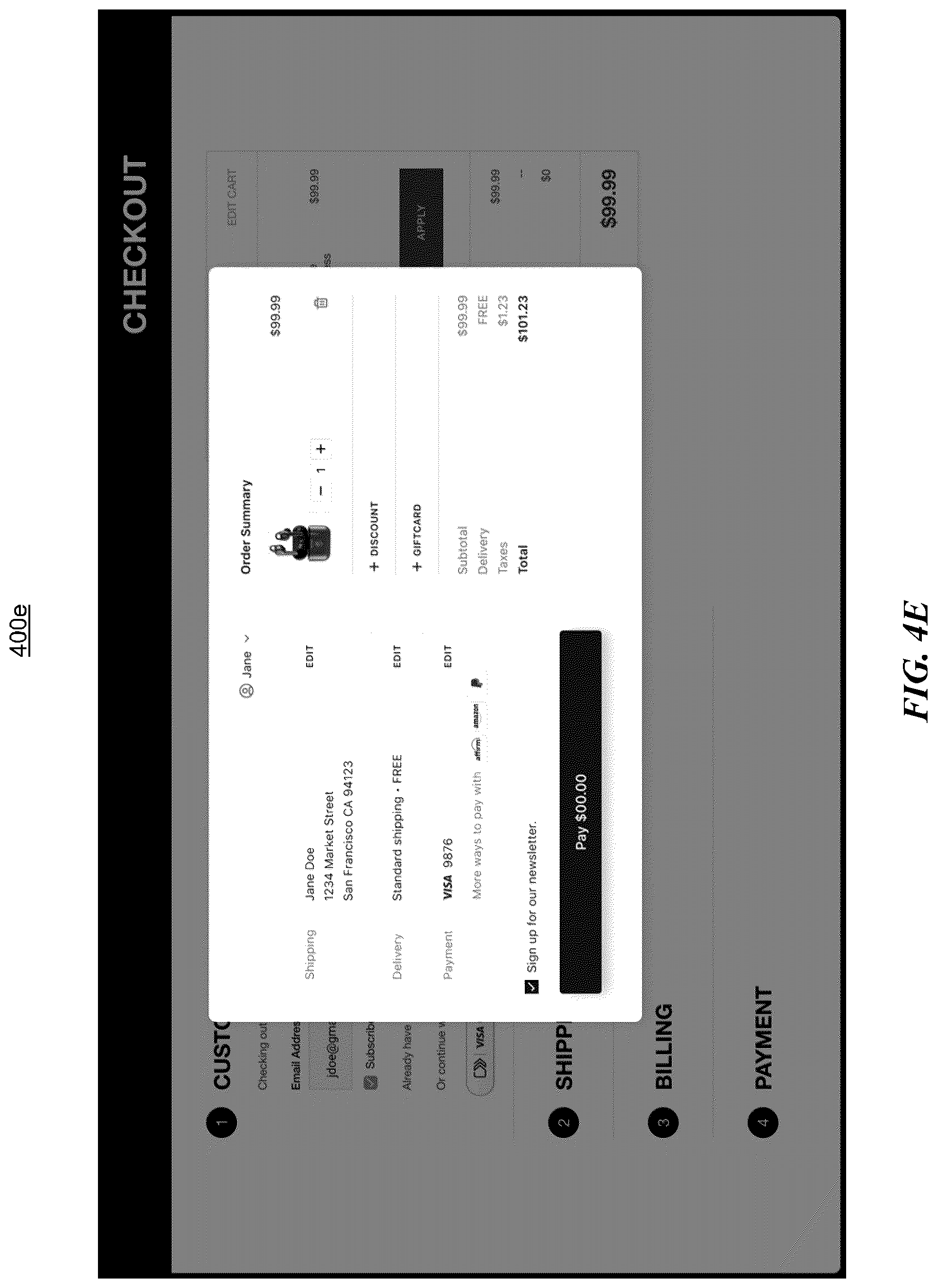 Patent US12586122 Figure 11 – Embedded one-click checkout