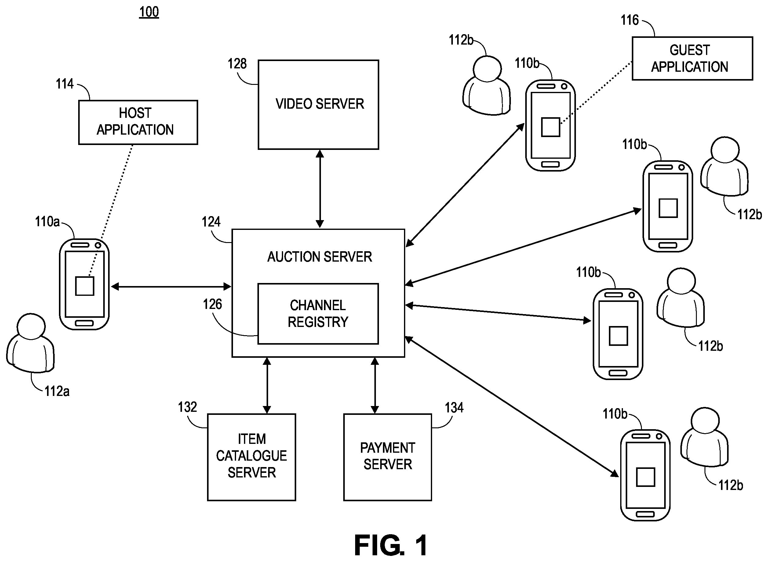 Patent US12586125 Figure 1 – Method and system for reduced latency in a scalable, multi-user, publish-subscribe architecture