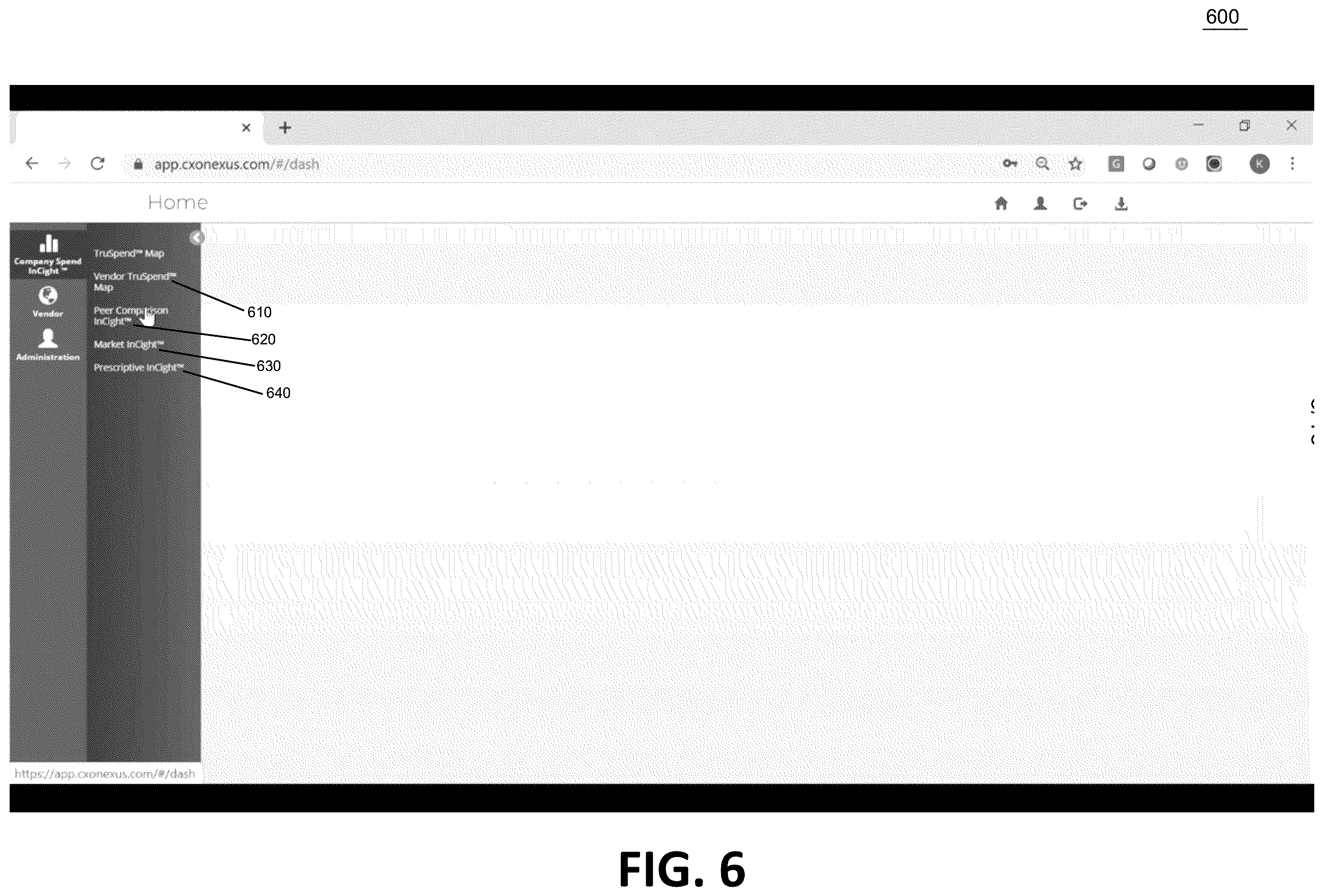 Patent US12586136 Figure 6 – Accelerated intelligent enterprise including timely vendor spend analytics
