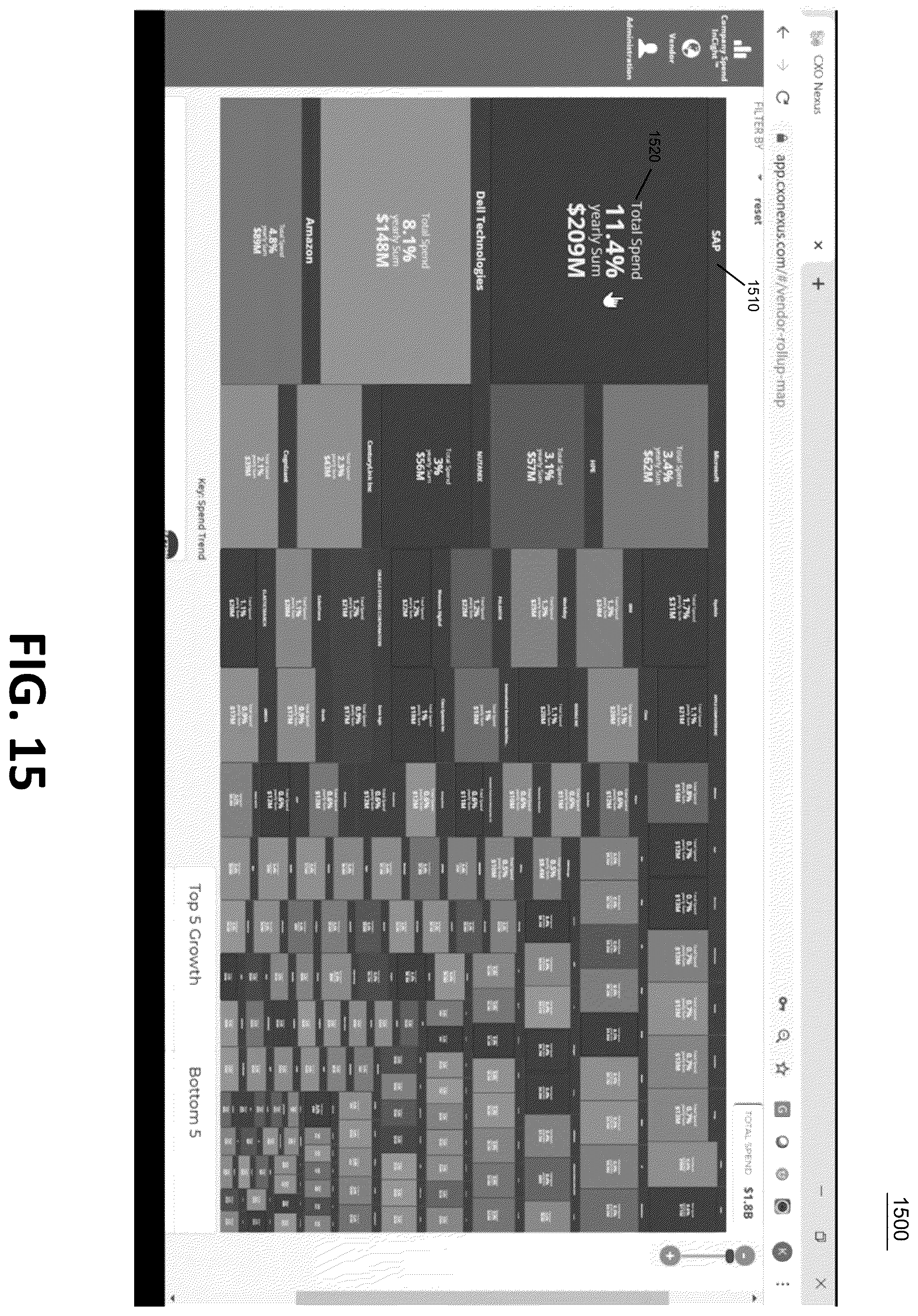 Patent US12586136 Figure 15 – Accelerated intelligent enterprise including timely vendor spend analytics
