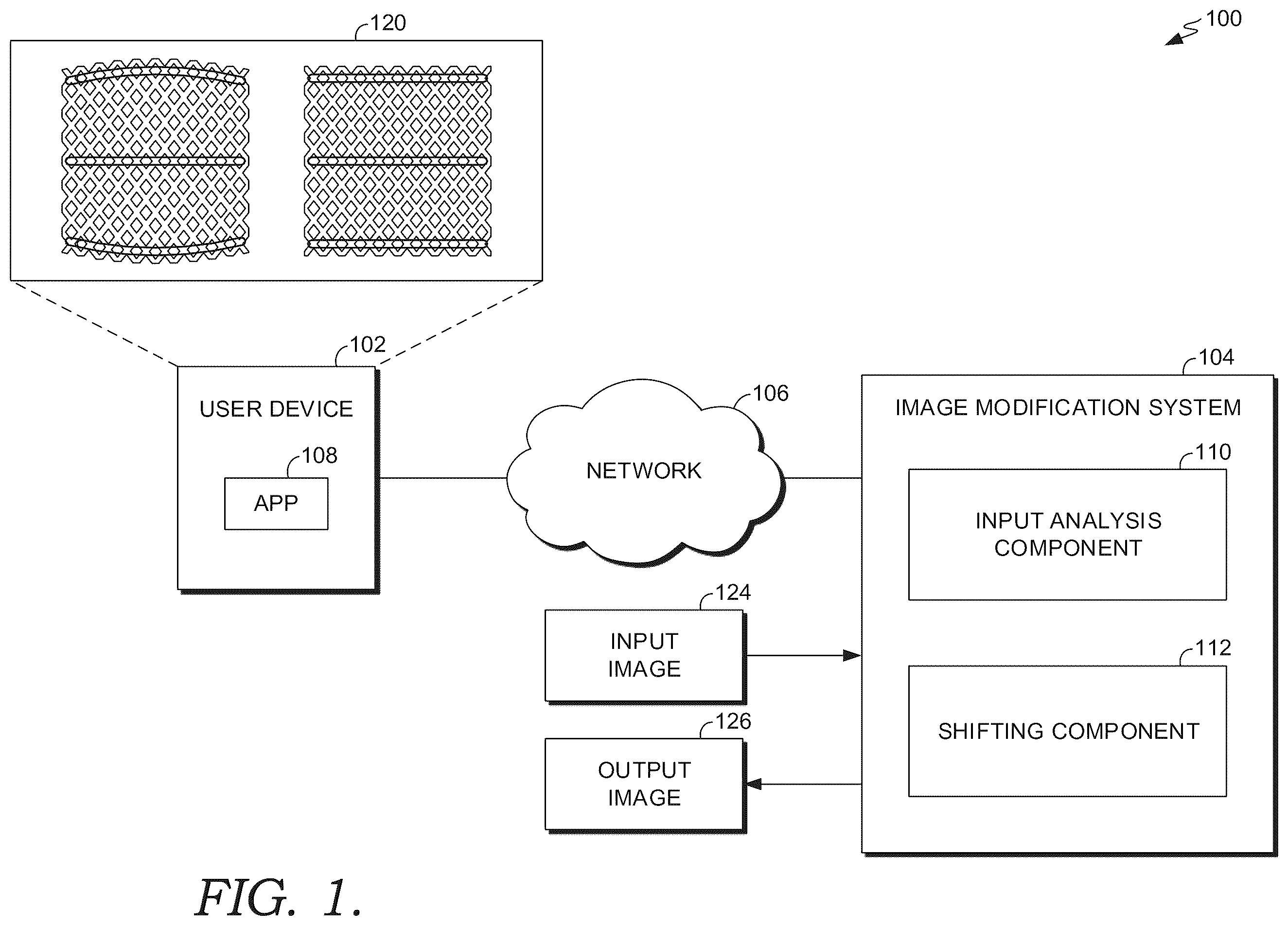 Patent US12586148 Figure 1 – Efficient image warping based on user input