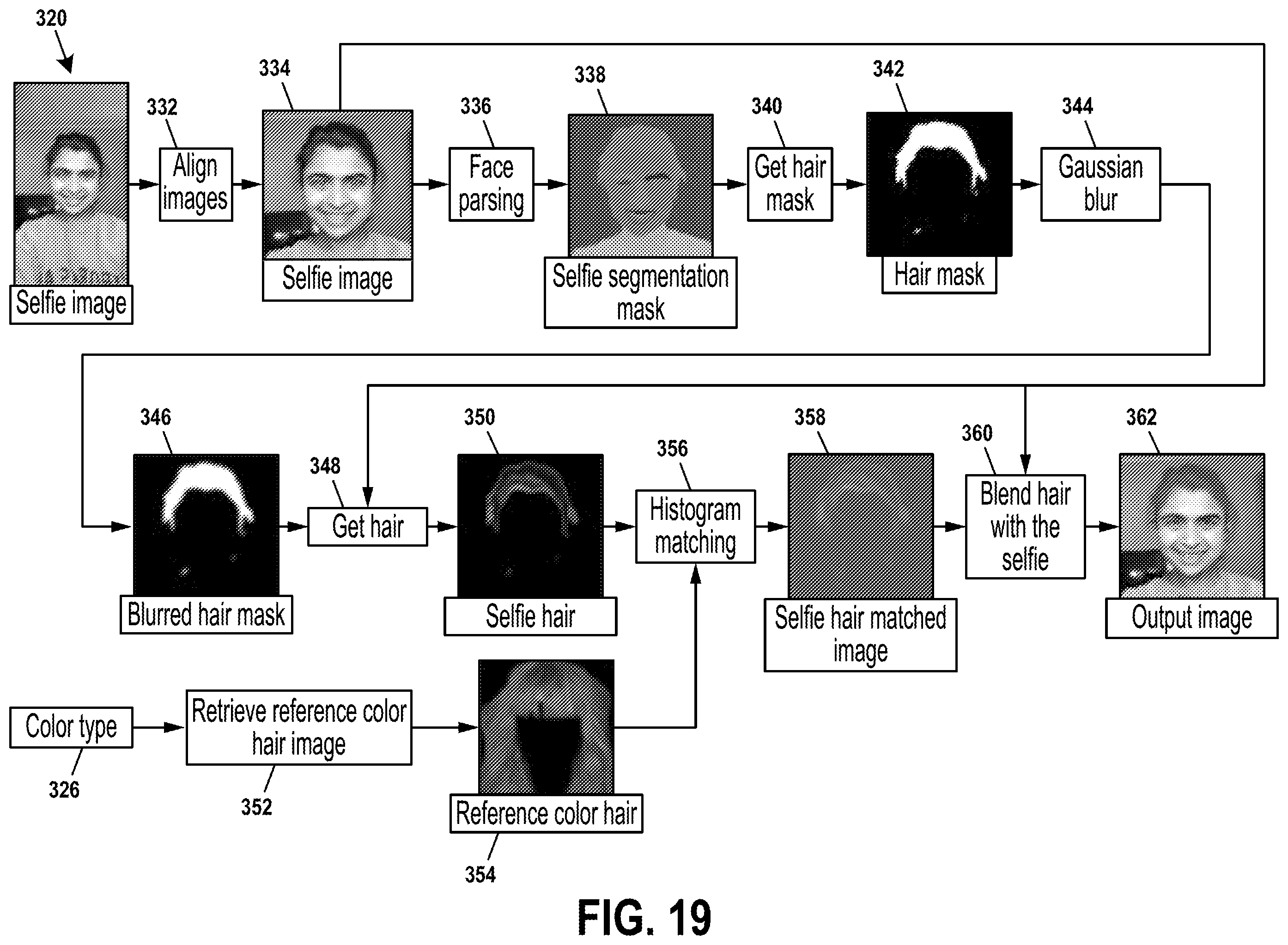 Patent US12586157 Figure 13 – Methods and systems for modifying hair characteristics in a digital image