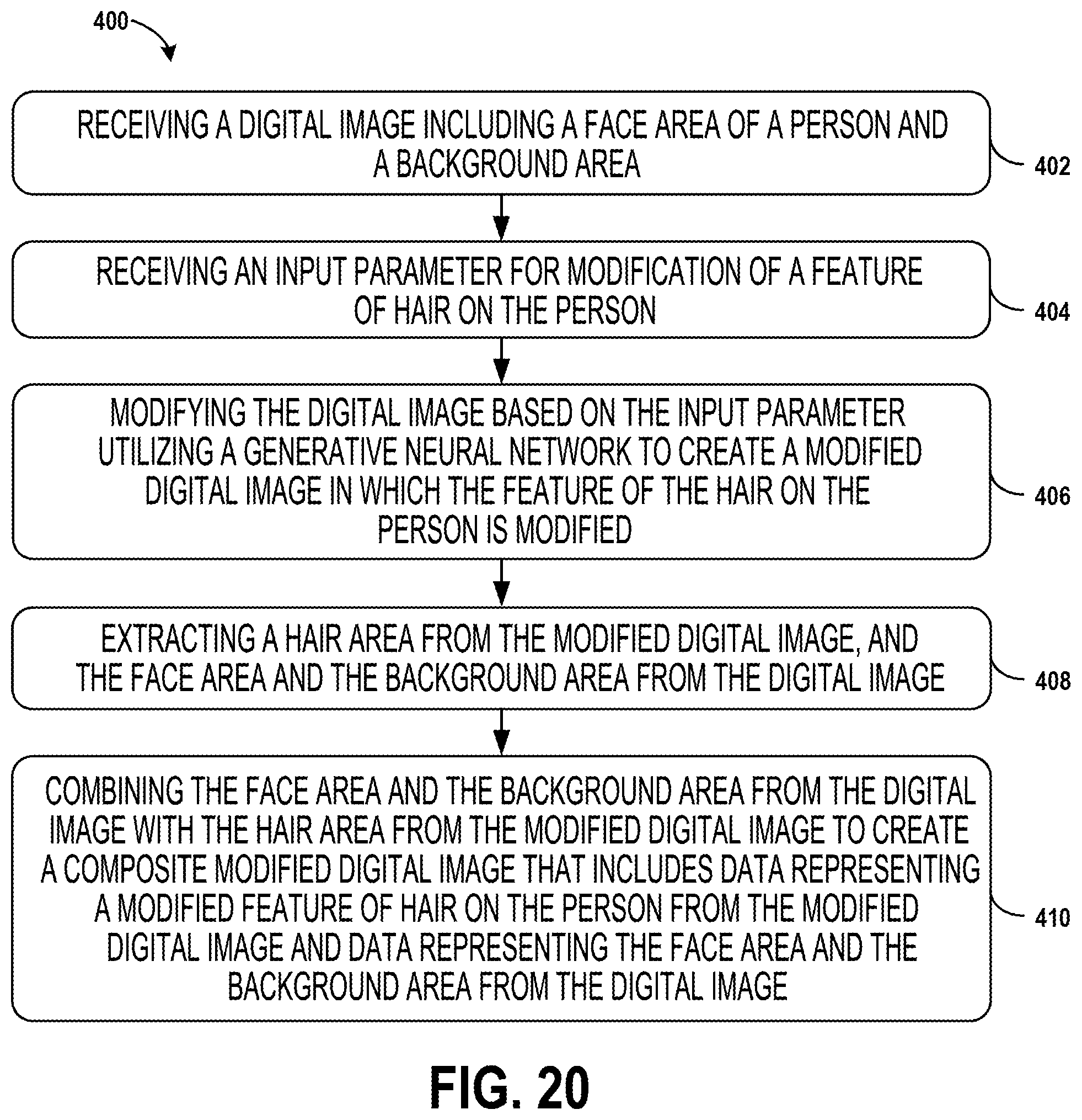 Patent US12586157 Figure 14 – Methods and systems for modifying hair characteristics in a digital image