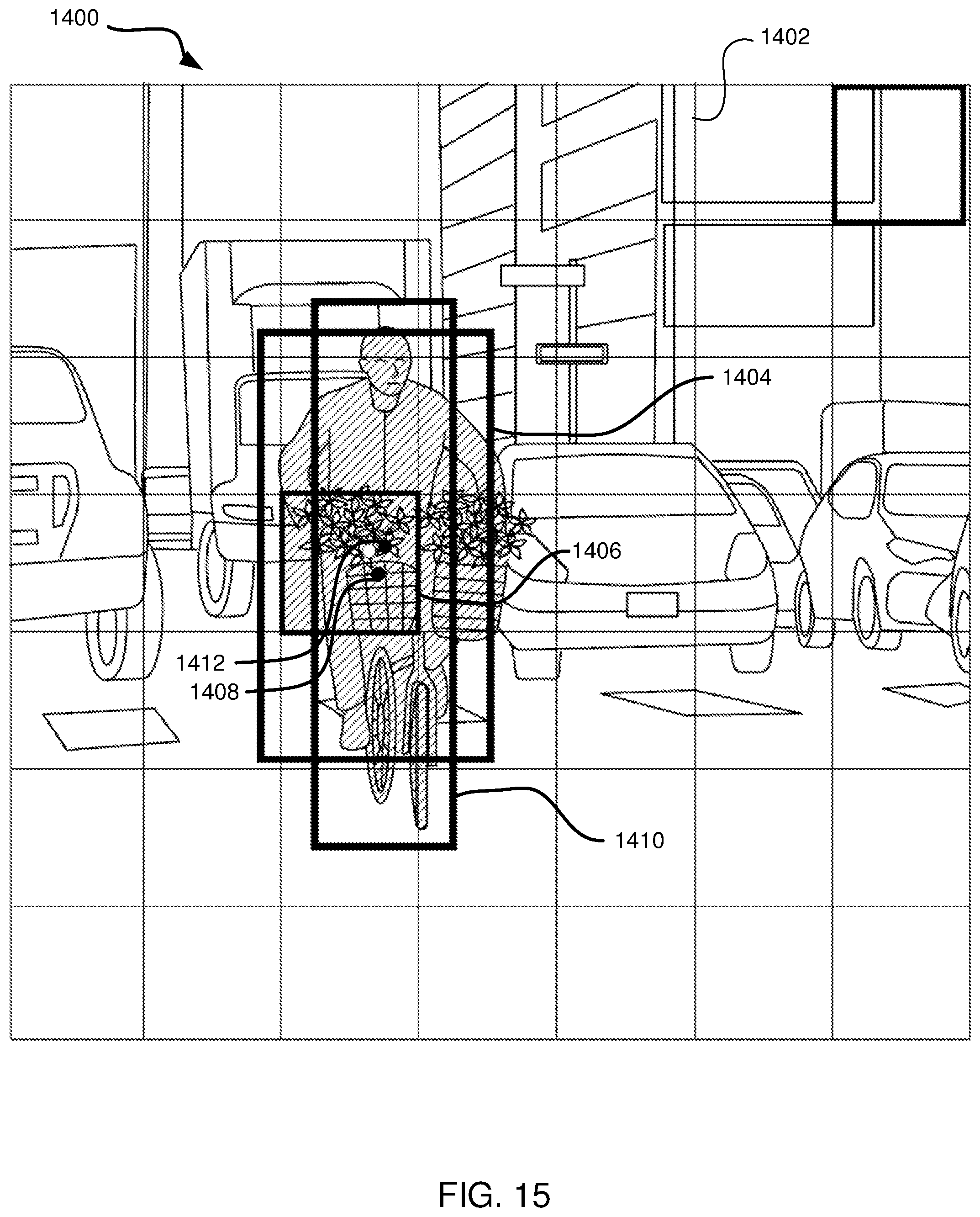 Patent US12586198 Figure 15 – Image analysis for identifying objects and classifying background exclusions