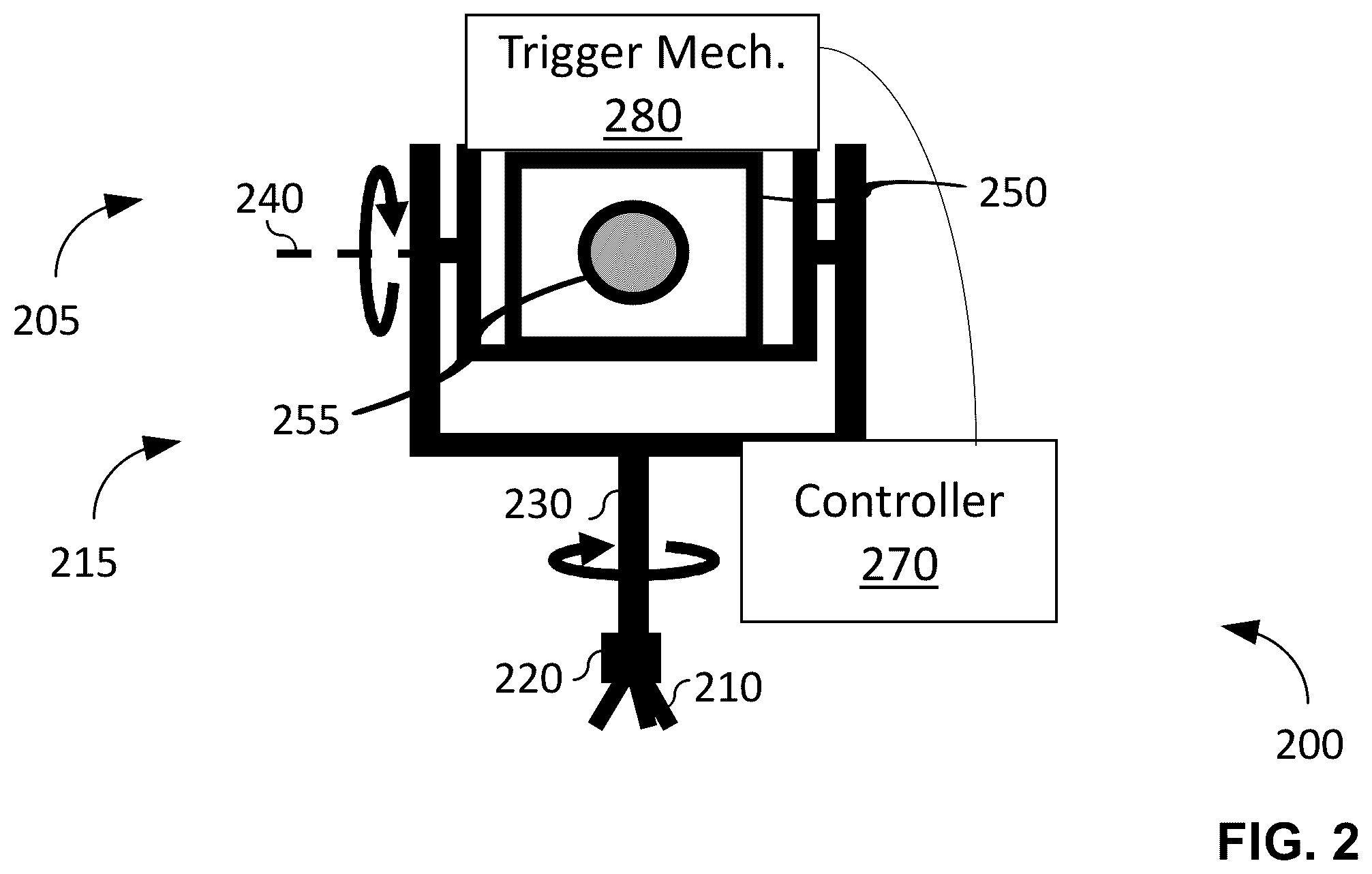 Patent US12586244 Figure 2 – Composite image capture with two degrees of freedom camera capturing overlapping image frames