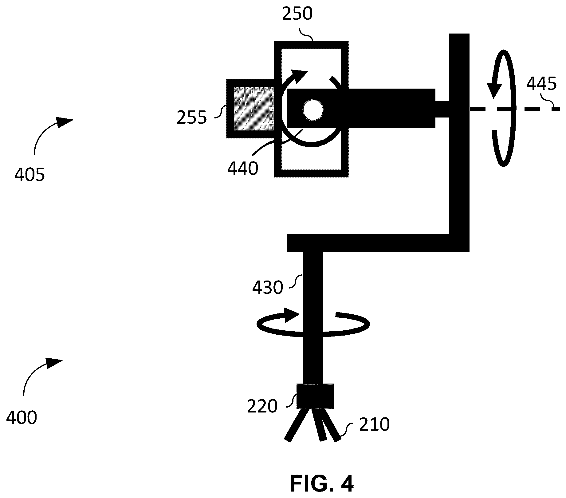 Patent US12586244 Figure 4 – Composite image capture with two degrees of freedom camera capturing overlapping image frames