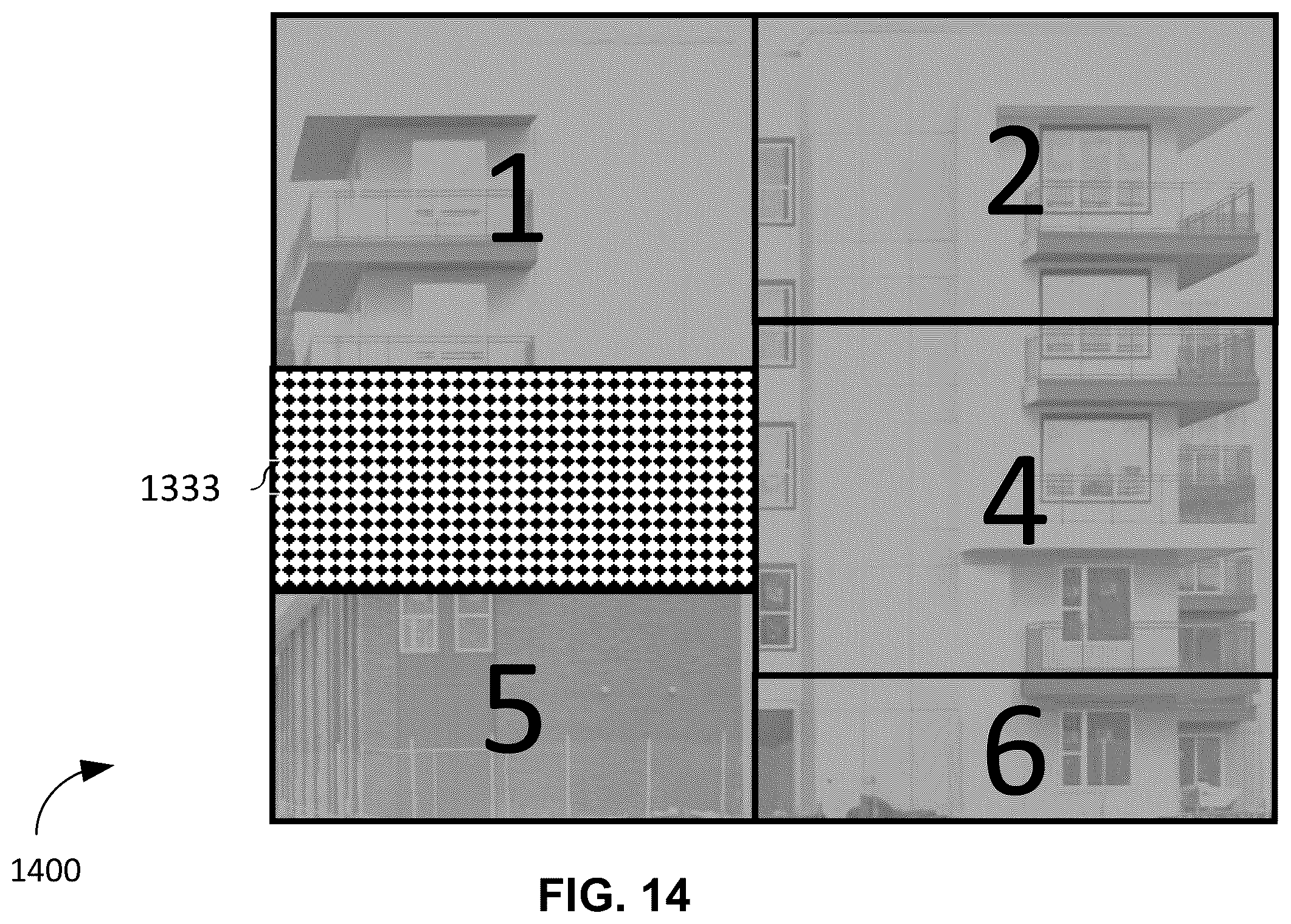 Patent US12586244 Figure 13 – Composite image capture with two degrees of freedom camera capturing overlapping image frames