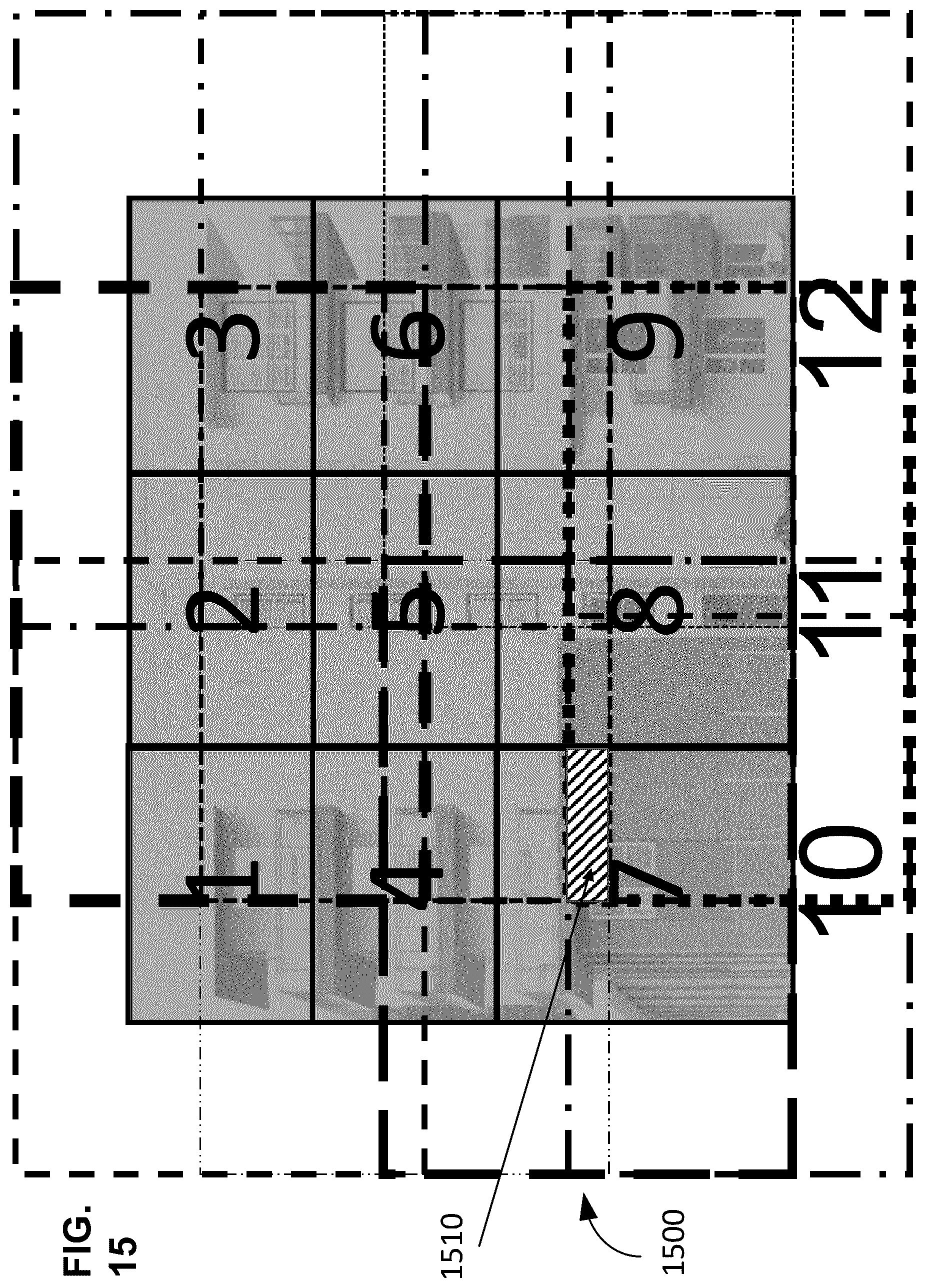 Patent US12586244 Figure 14 – Composite image capture with two degrees of freedom camera capturing overlapping image frames