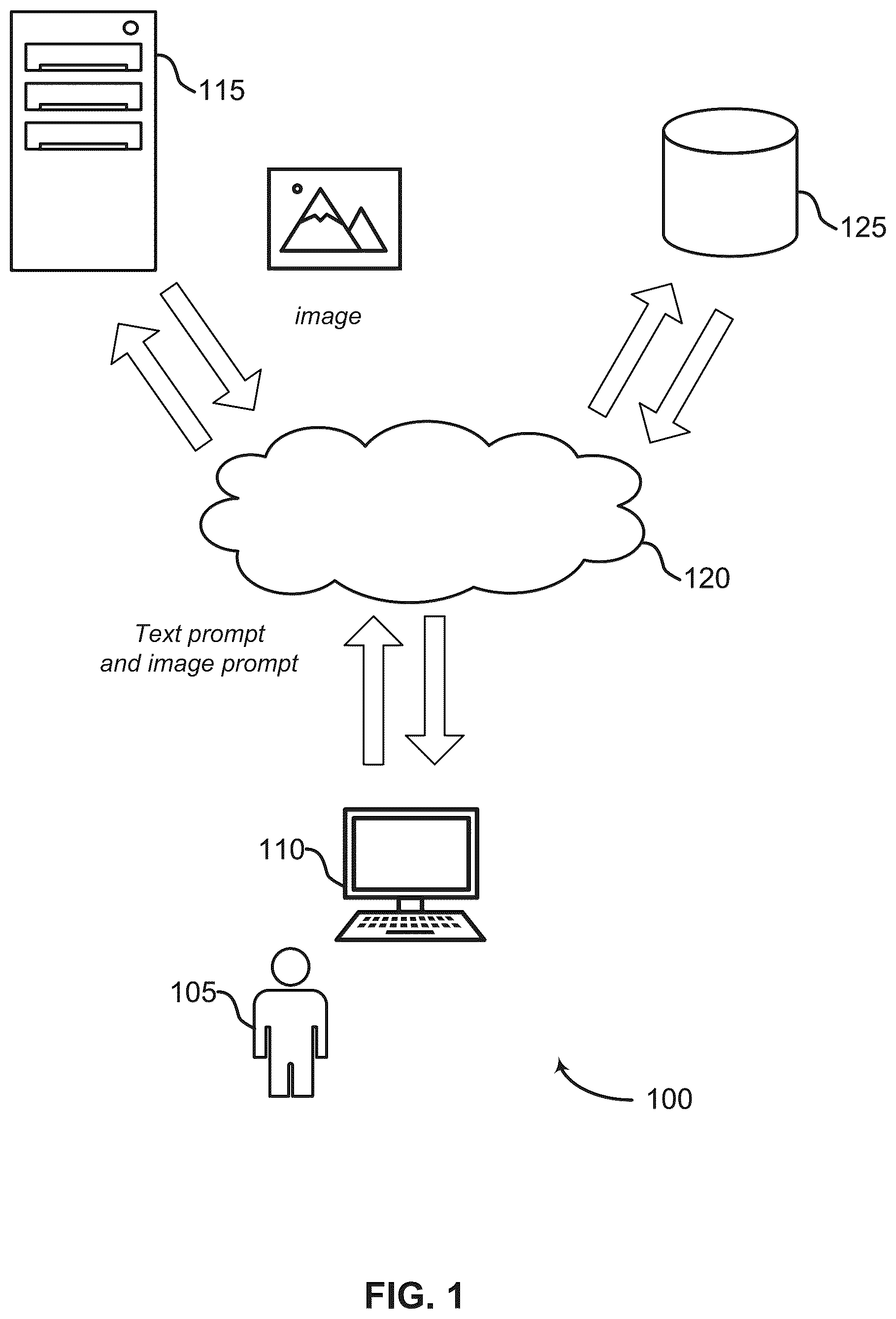 Patent US12586259 — Image generation using a text and image conditioned machine learning model — Figure 1
