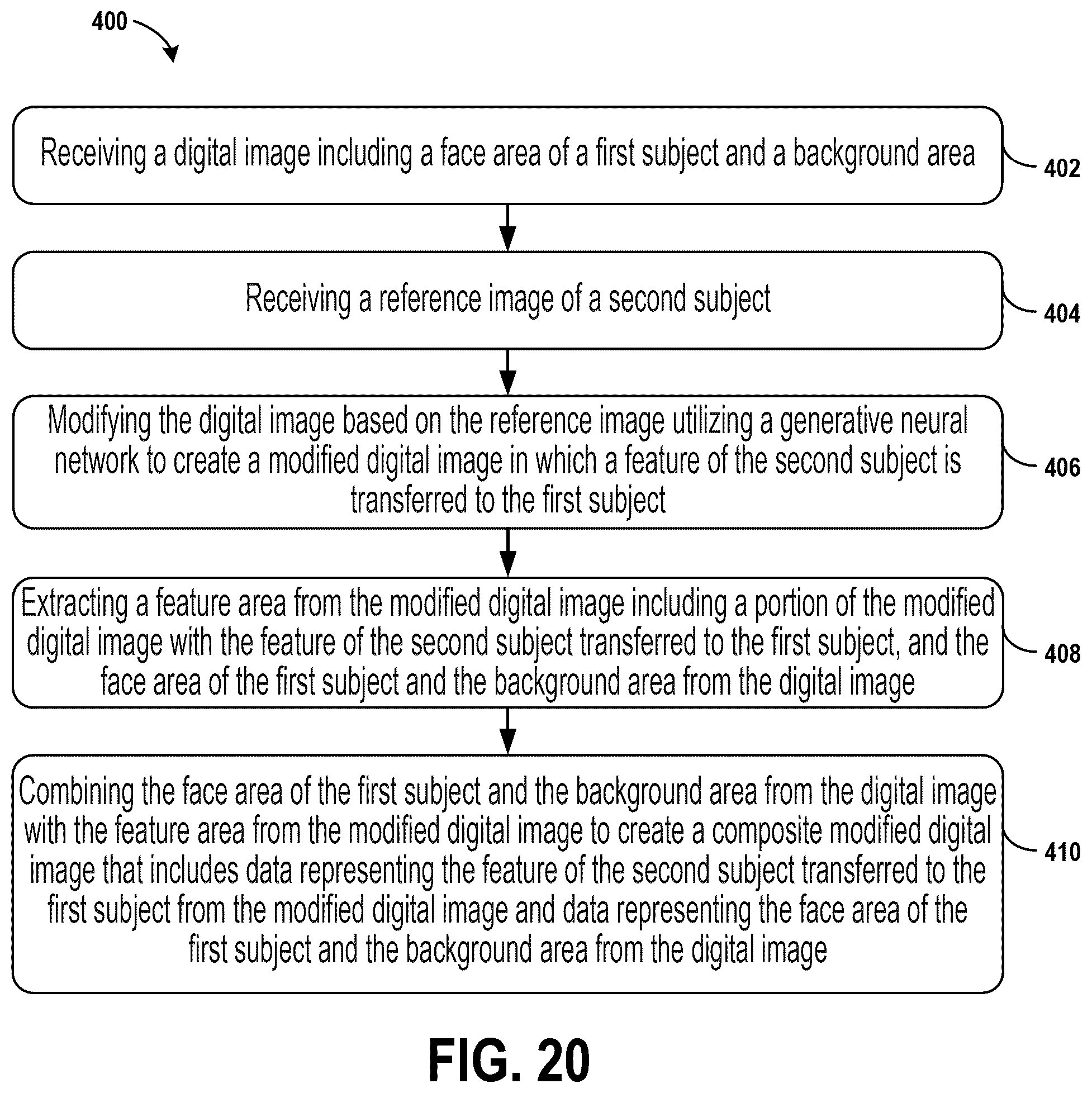 Patent US12586272 Figure 14 – Methods and systems for transferring hair characteristics from a reference image to a digital image
