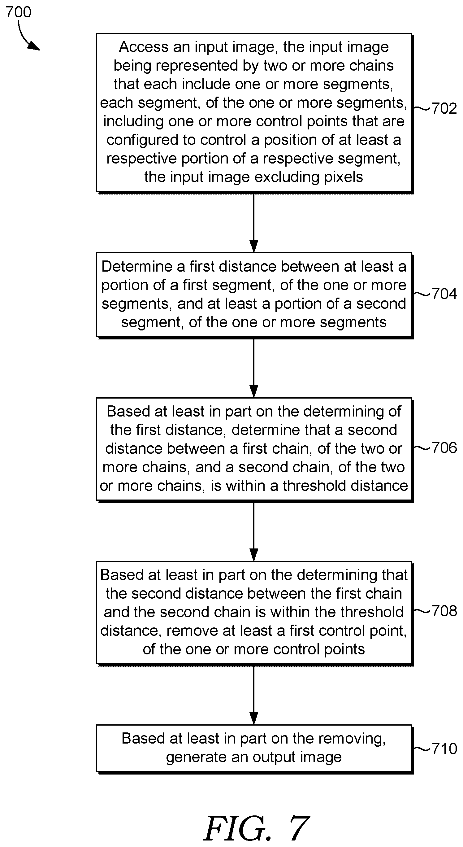 Patent US12586273 Figure 7 – Lossless removal of redundant control points or segments