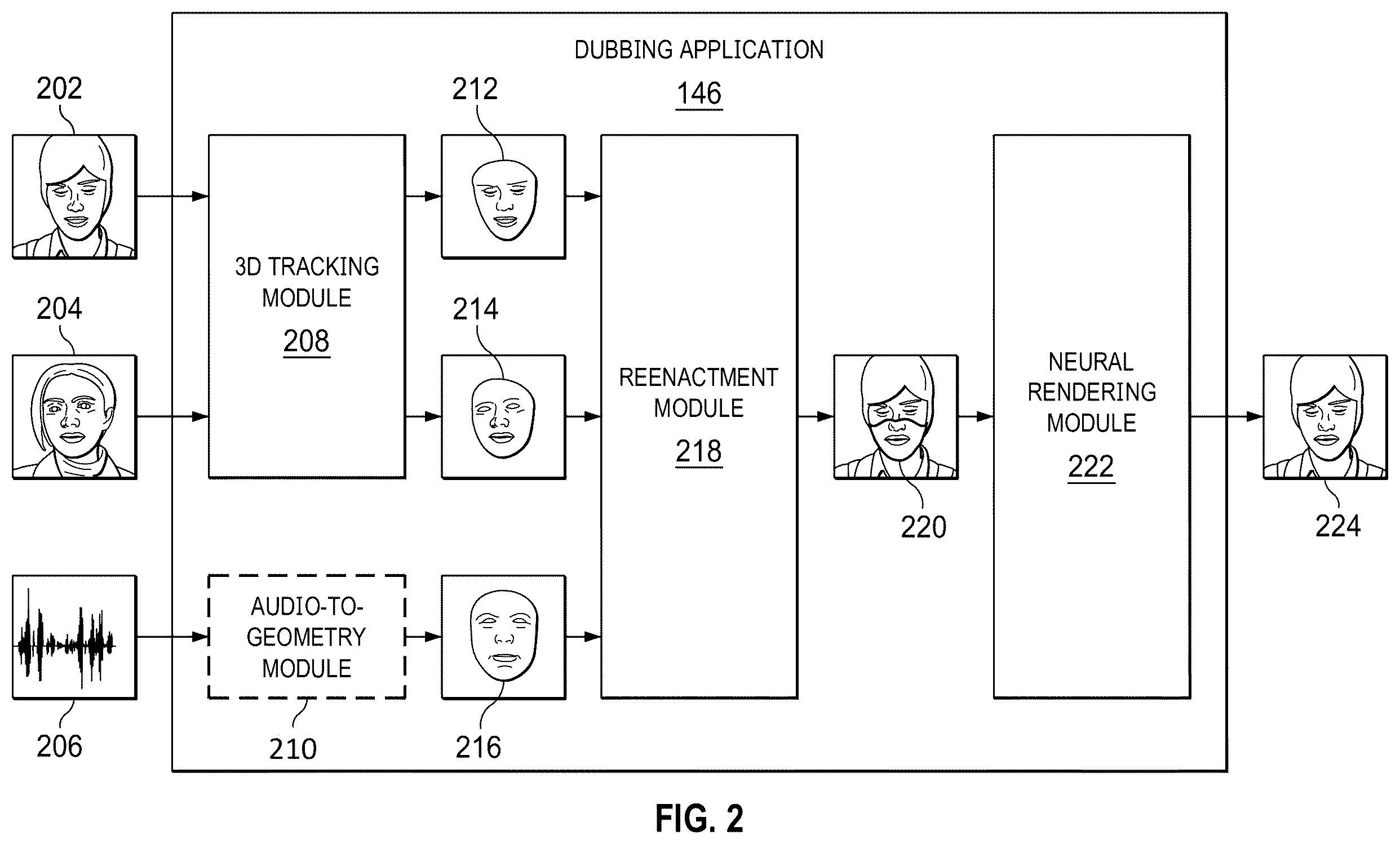 Patent US12586280 Figure 2 – Techniques for generating dubbed media content items