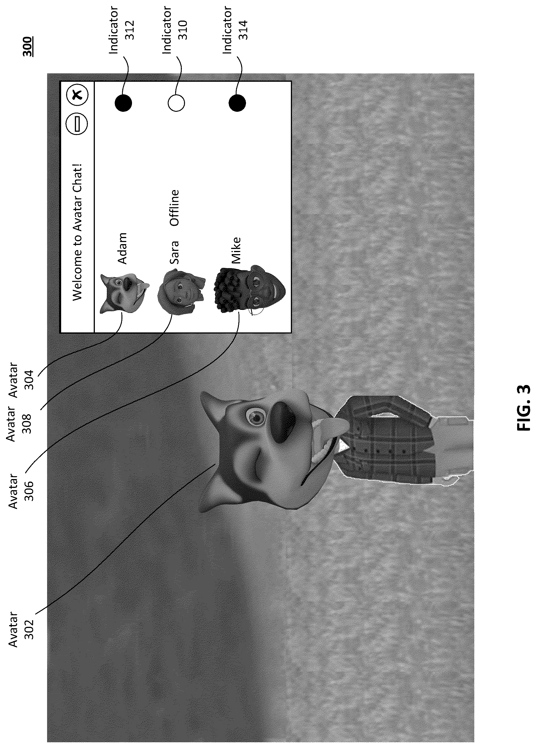Patent US12586282 Figure 4 – Avatar communication