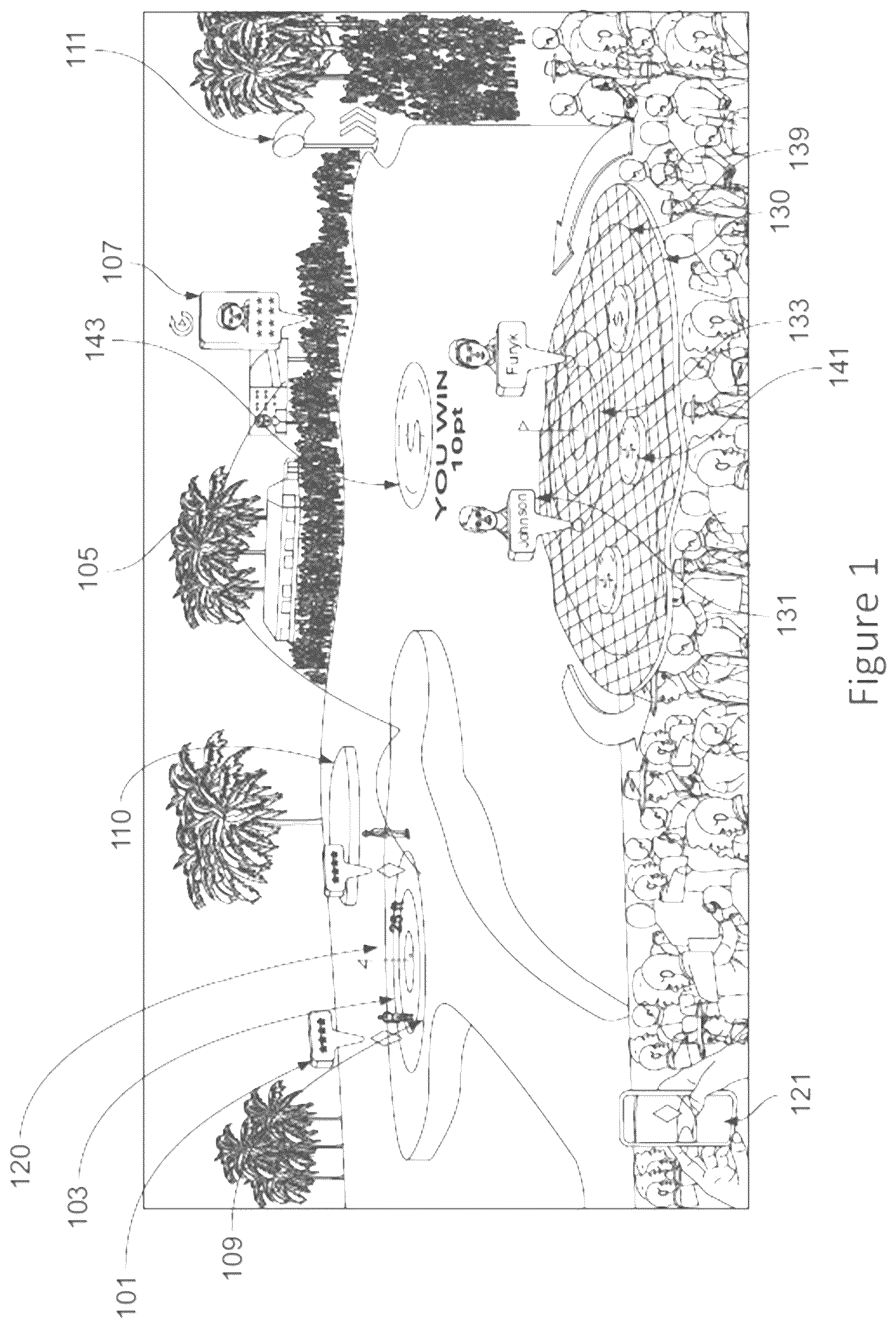 Patent US12586305 Figure 1 – 3D reference point detection for survey for venue model construction
