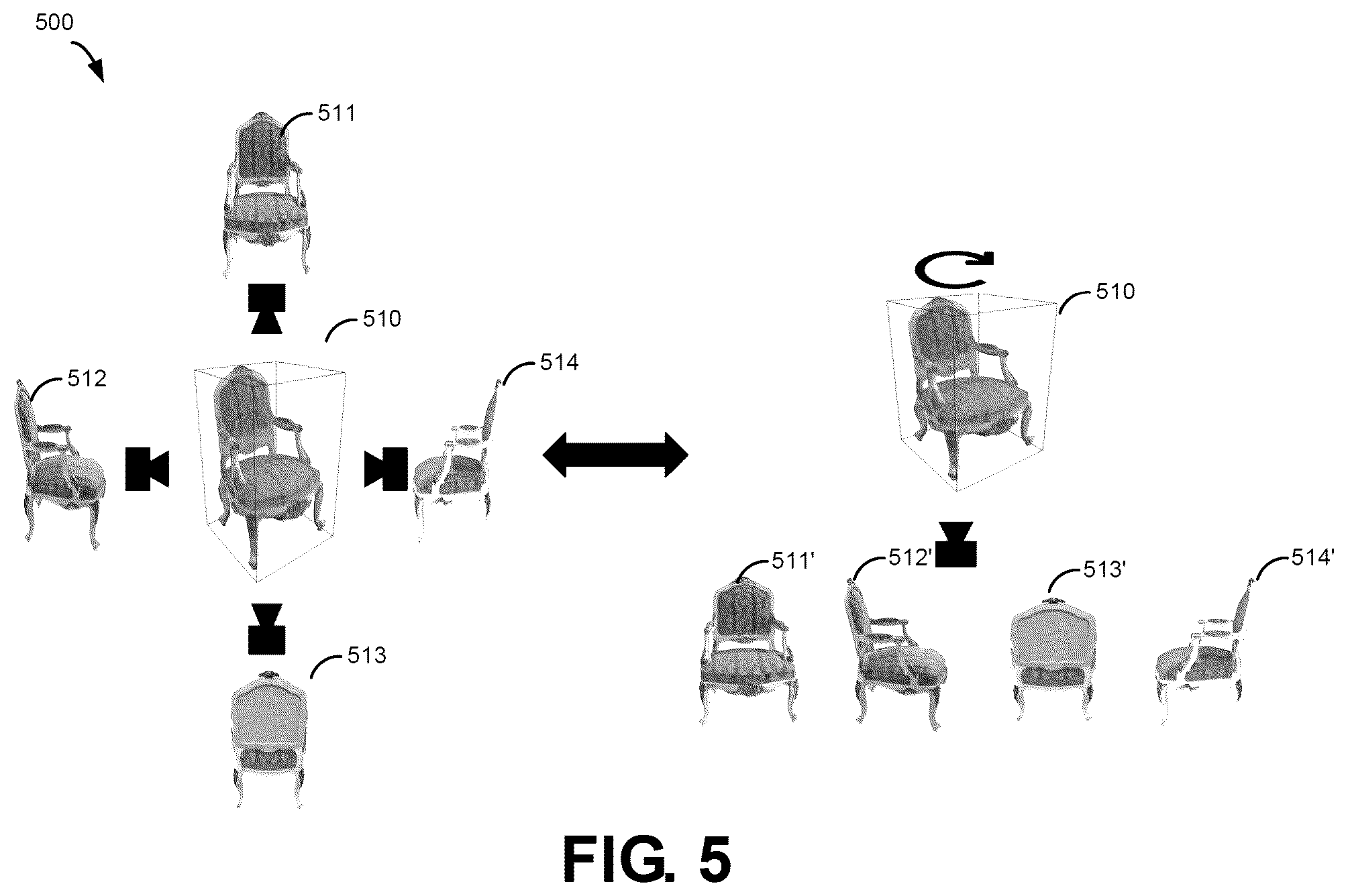 Patent US12586306 Figure 5 – Method, electronic device, and computer program product for modeling an object utilizing a spatial distribution and differences between features of respective image pairs