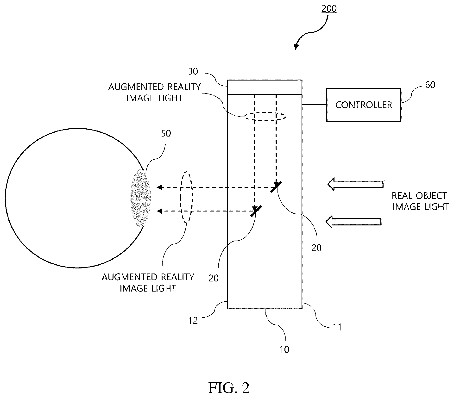 Patent US12586320 Figure 2 – Lightweight optical device for augmented reality using state change optical element