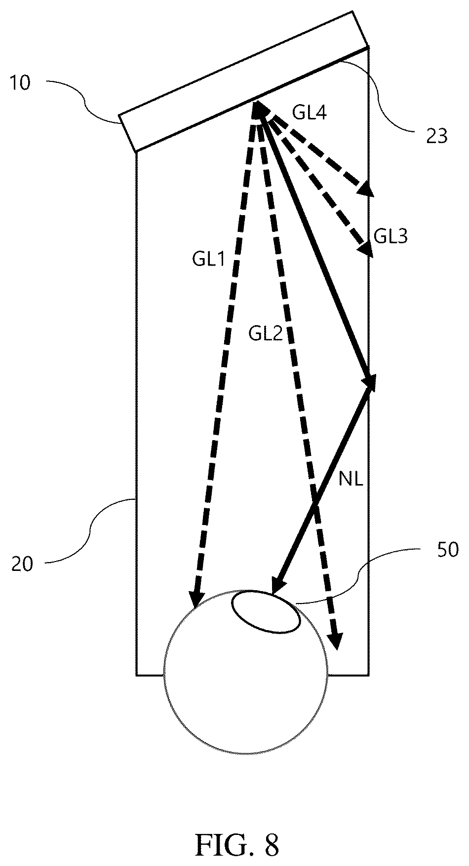 Patent US12586322 Figure 8 – Optical device for augmented reality having ghost image prevention function