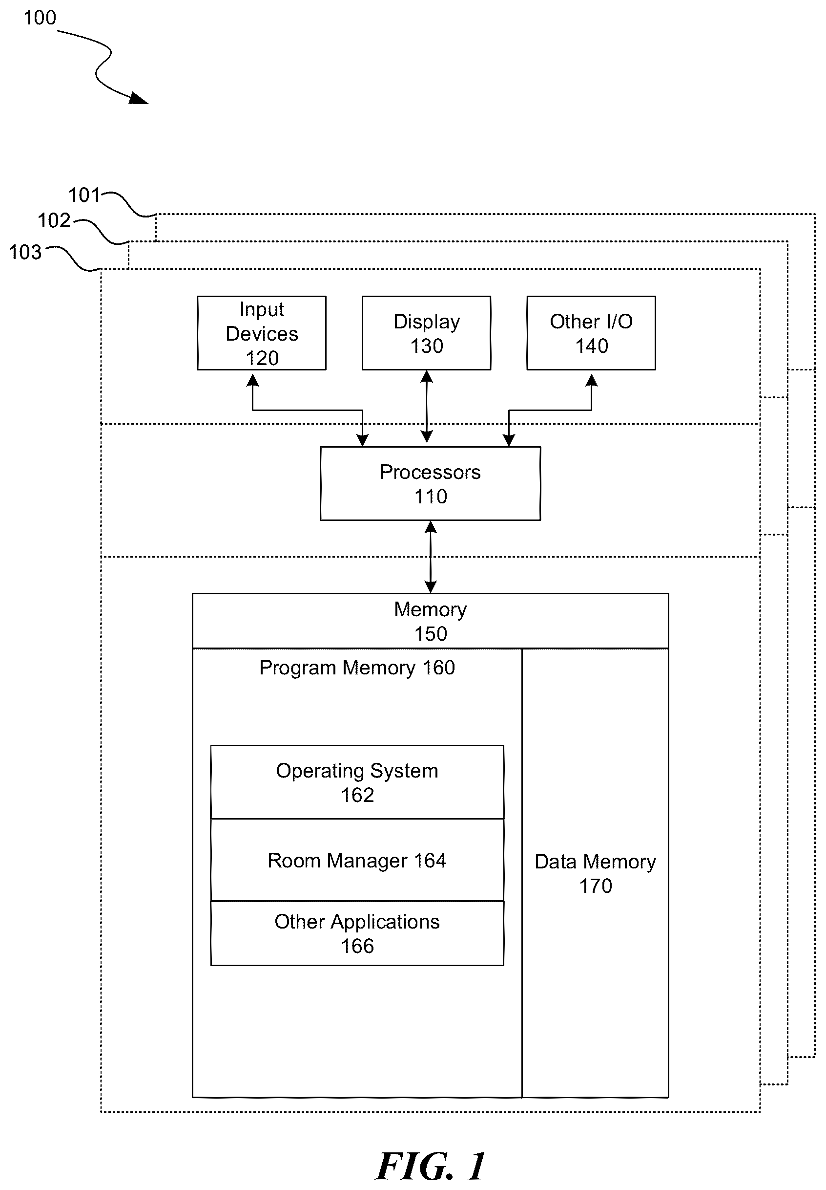 Patent US12586326 Figure 1 – Mapping a real-world room for a shared artificial reality environment