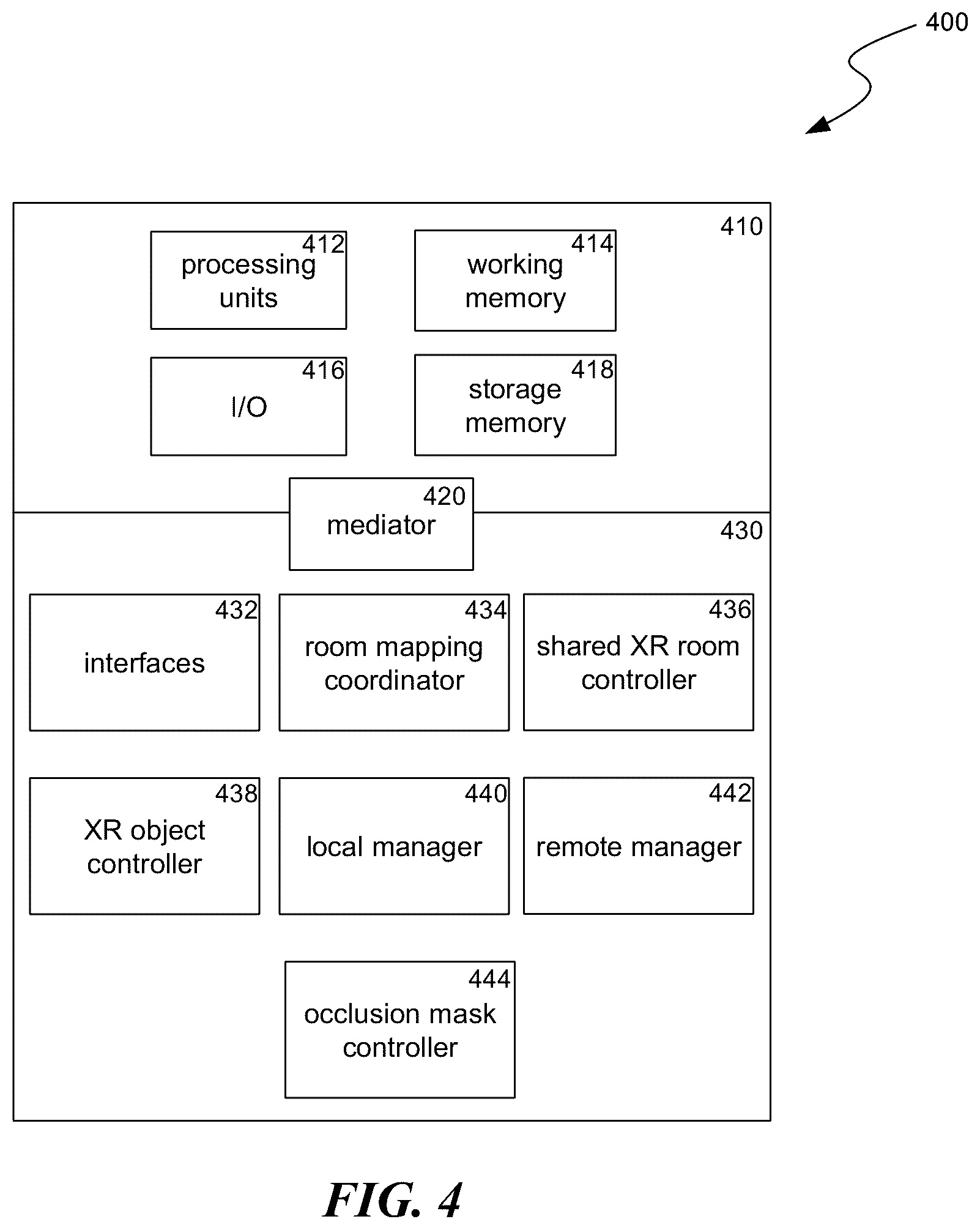 Patent US12586326 Figure 6 – Mapping a real-world room for a shared artificial reality environment