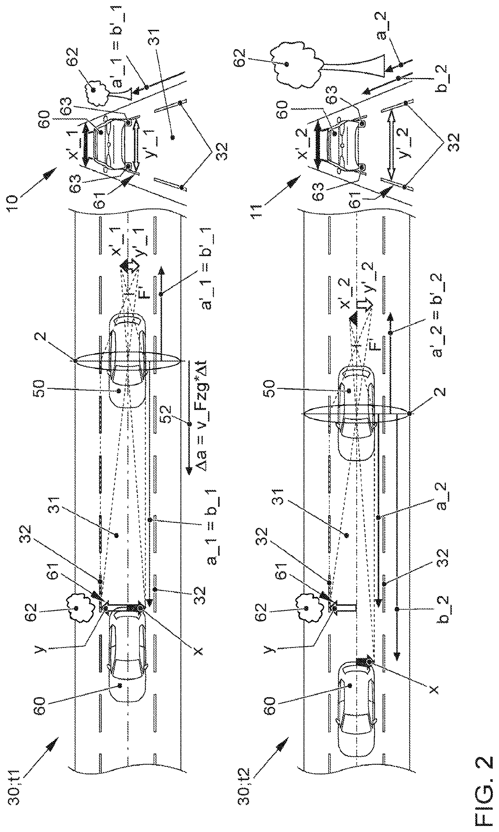 Patent US12586384 Figure 2 – Method and device for camera-based determination of a distance of a moving object in the surroundings of a motor vehicle