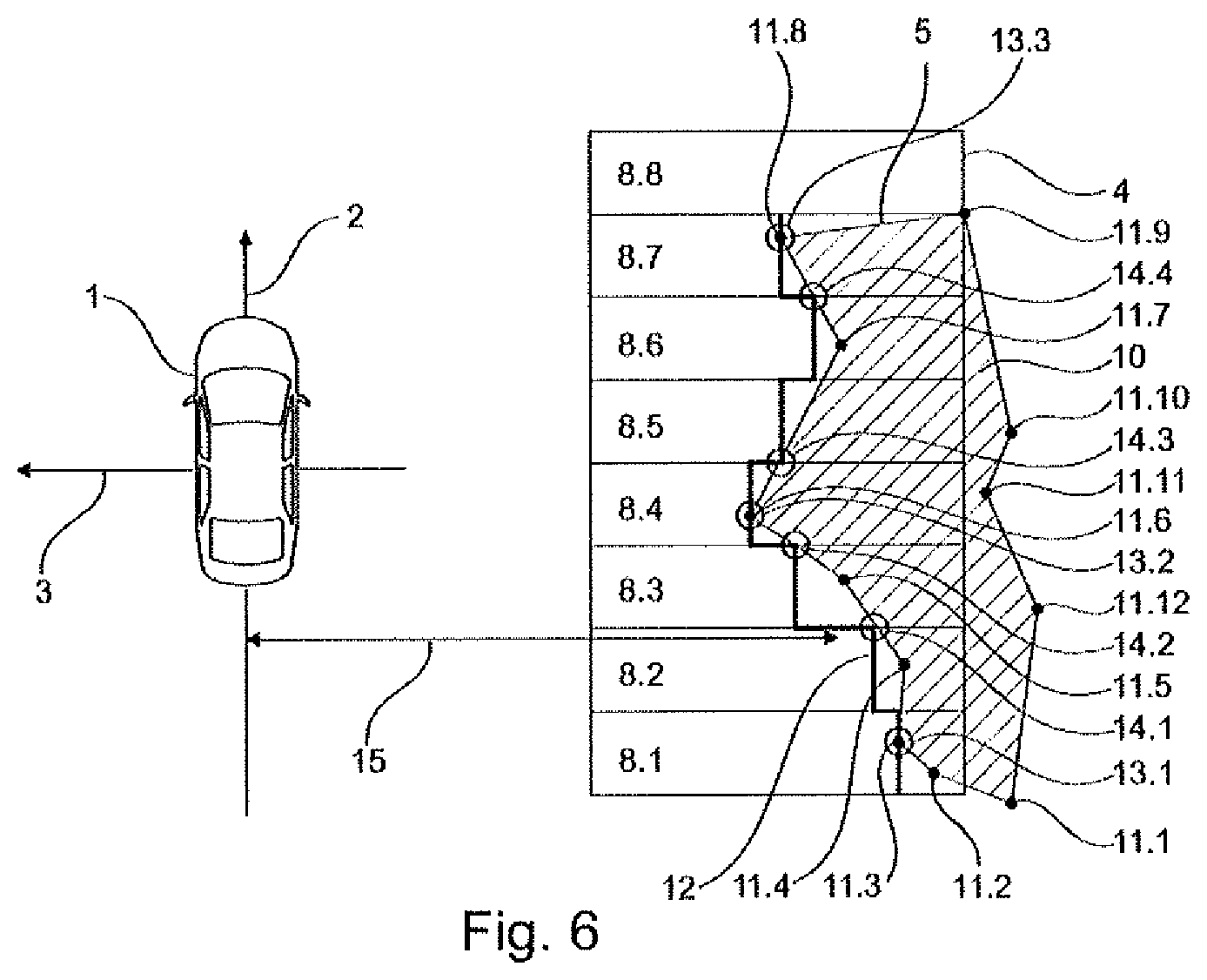 Patent US12586388 Figure 6 – Method for determining a free space in vehicle surroundings
