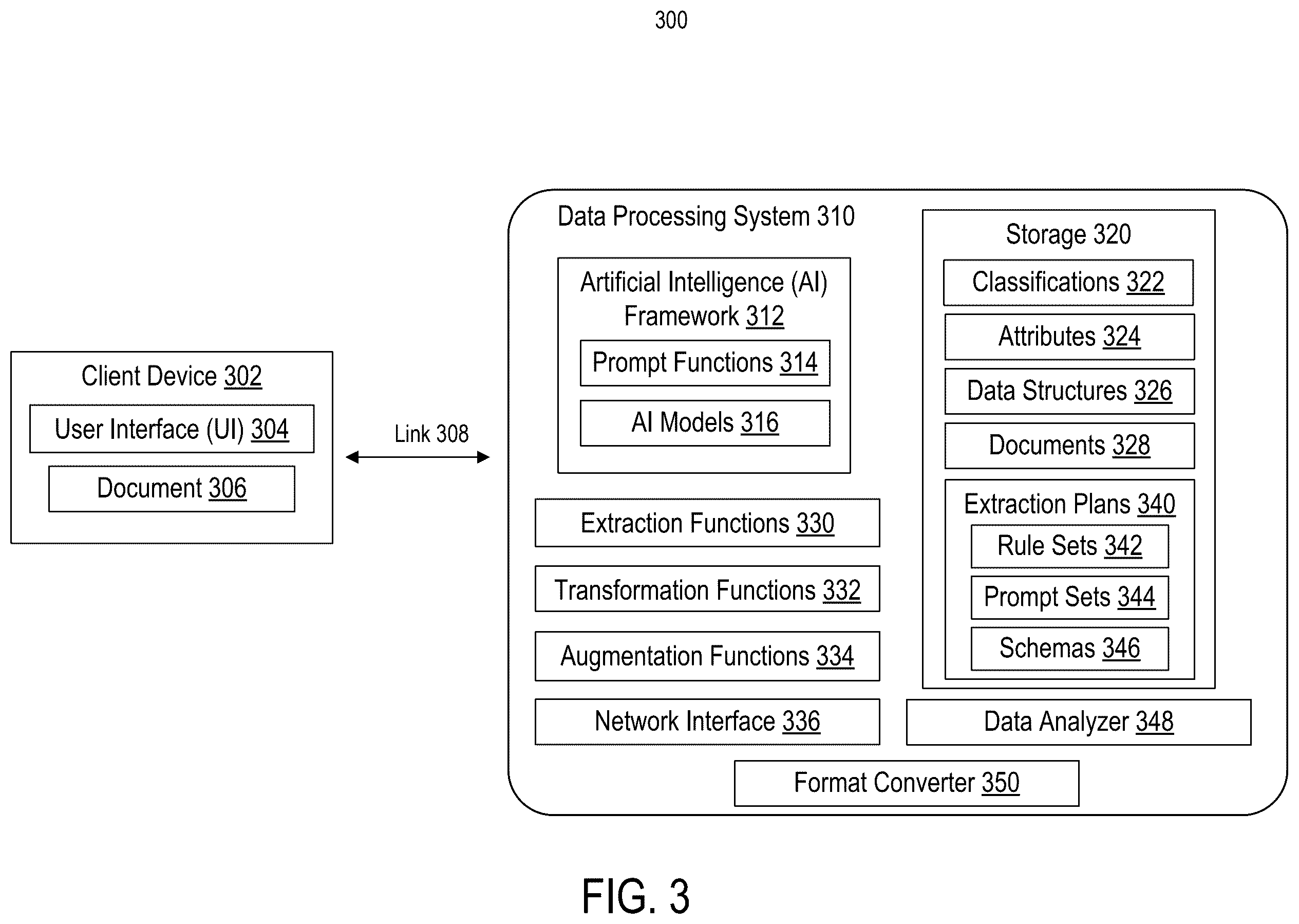Patent US12586403 Figure 3 – Systems and methods for automated data extraction of unstructured documents