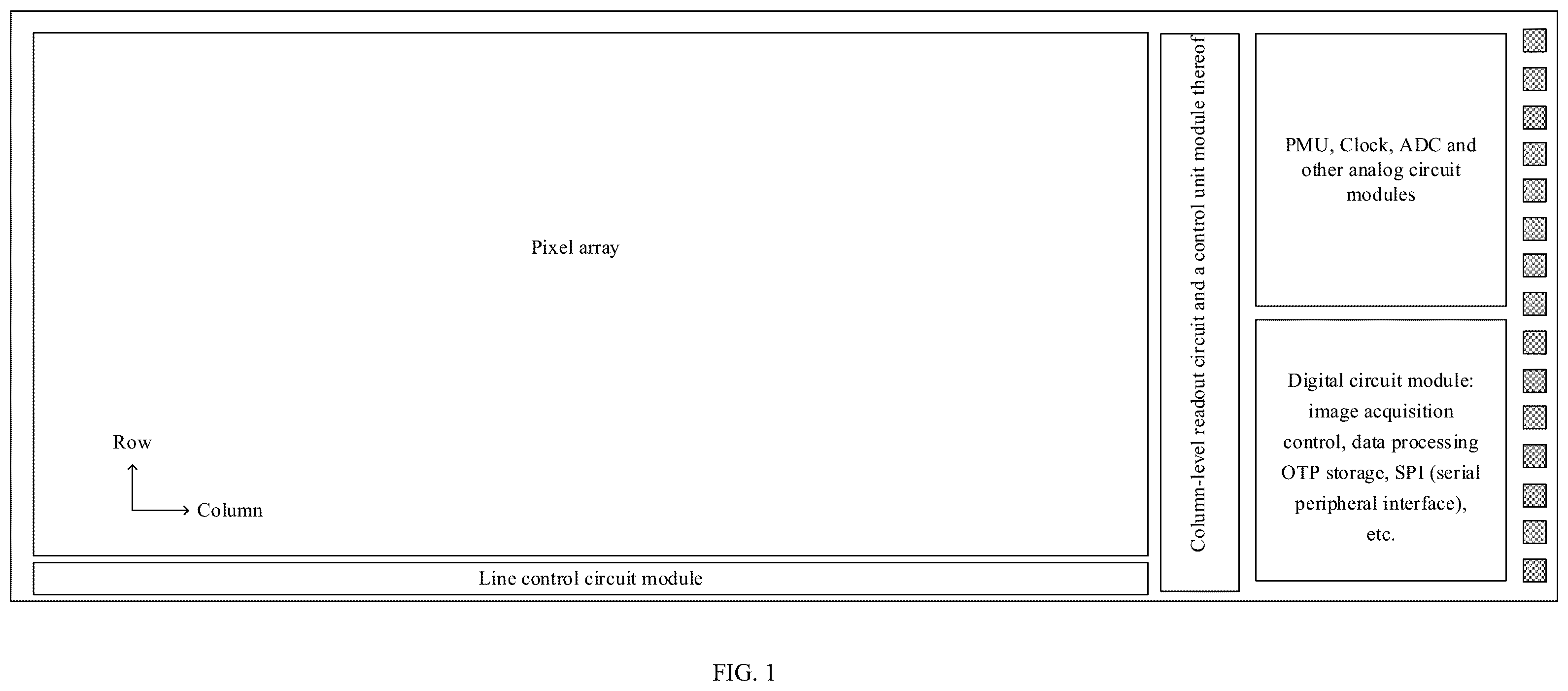 Patent US12586406 Figure 1 – Fingerprint array structure, fingerprint sensor chip, and electronic device