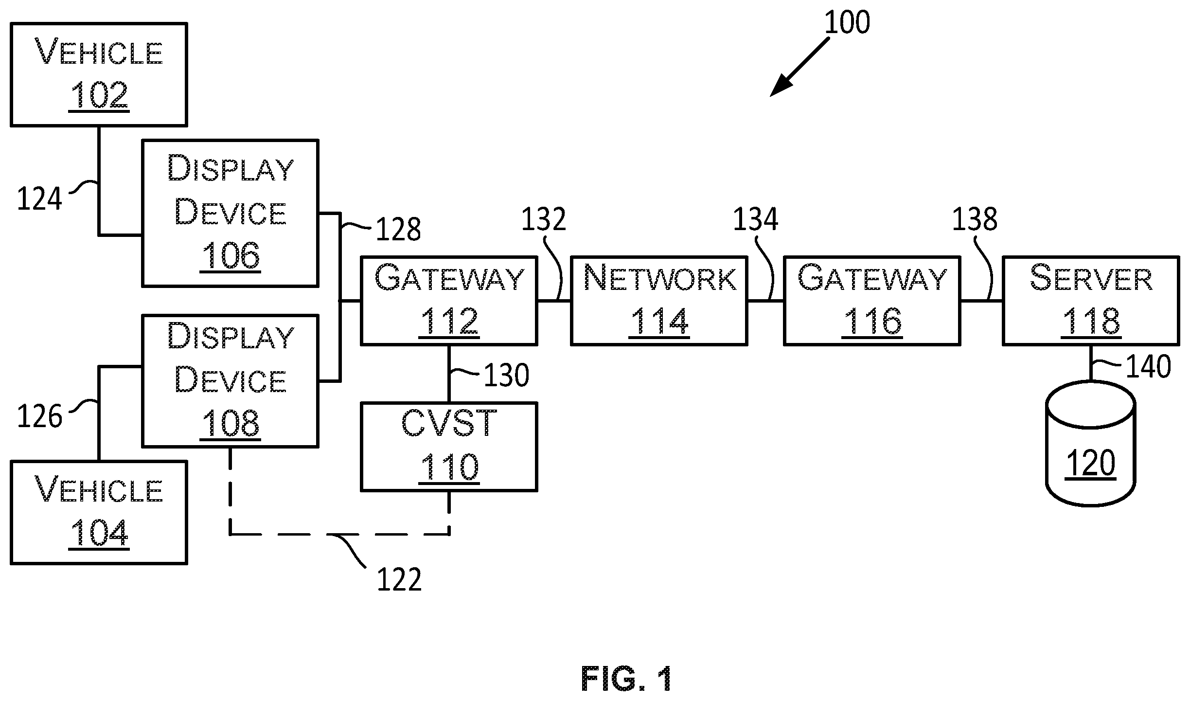 Patent US12586422 Figure 1 – Systems and methods of configuring vehicle service tools associated with display device based on operating condition of vehicle
