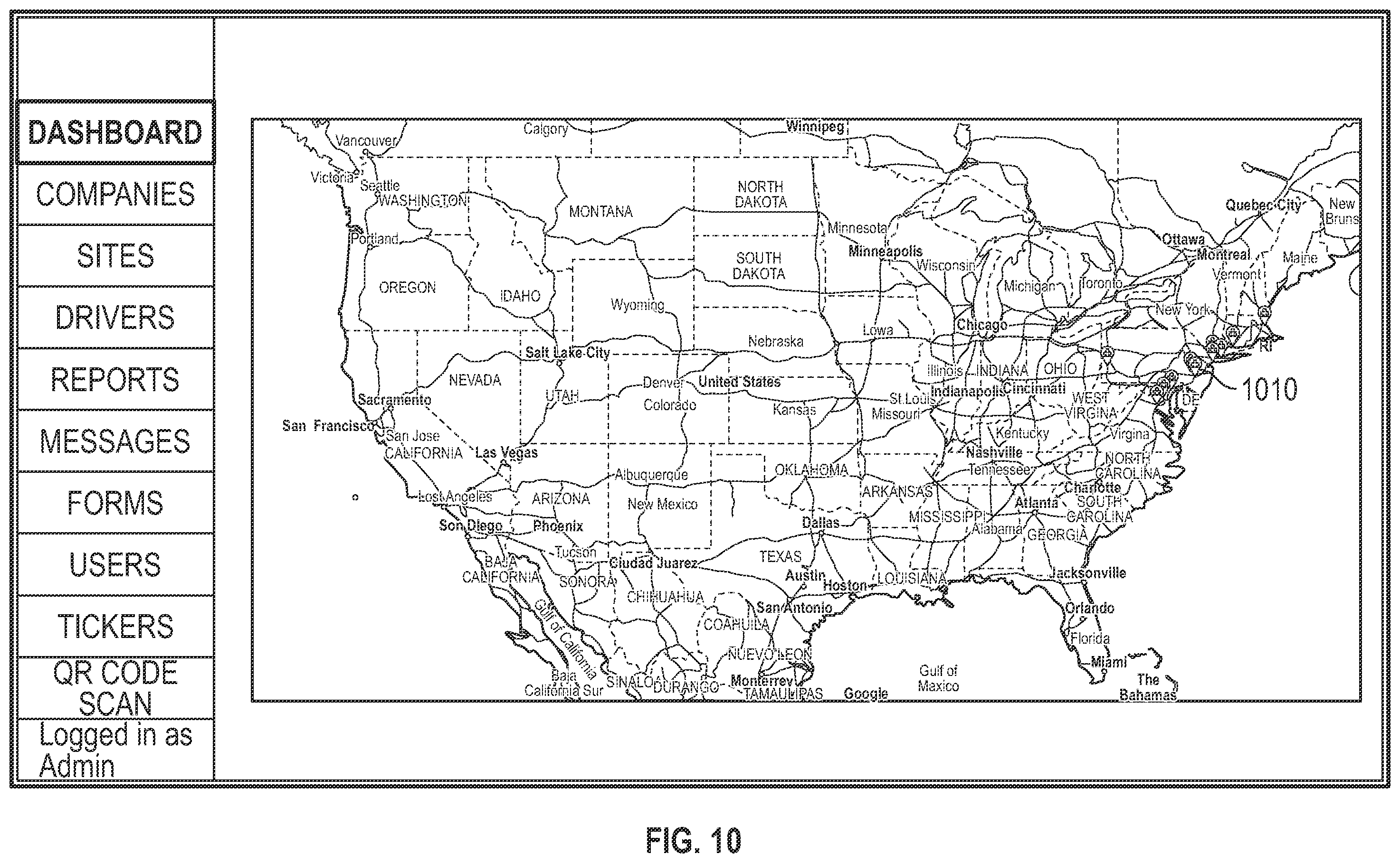 Patent US12586431 Figure 8 – Secure access to trailer connectors
