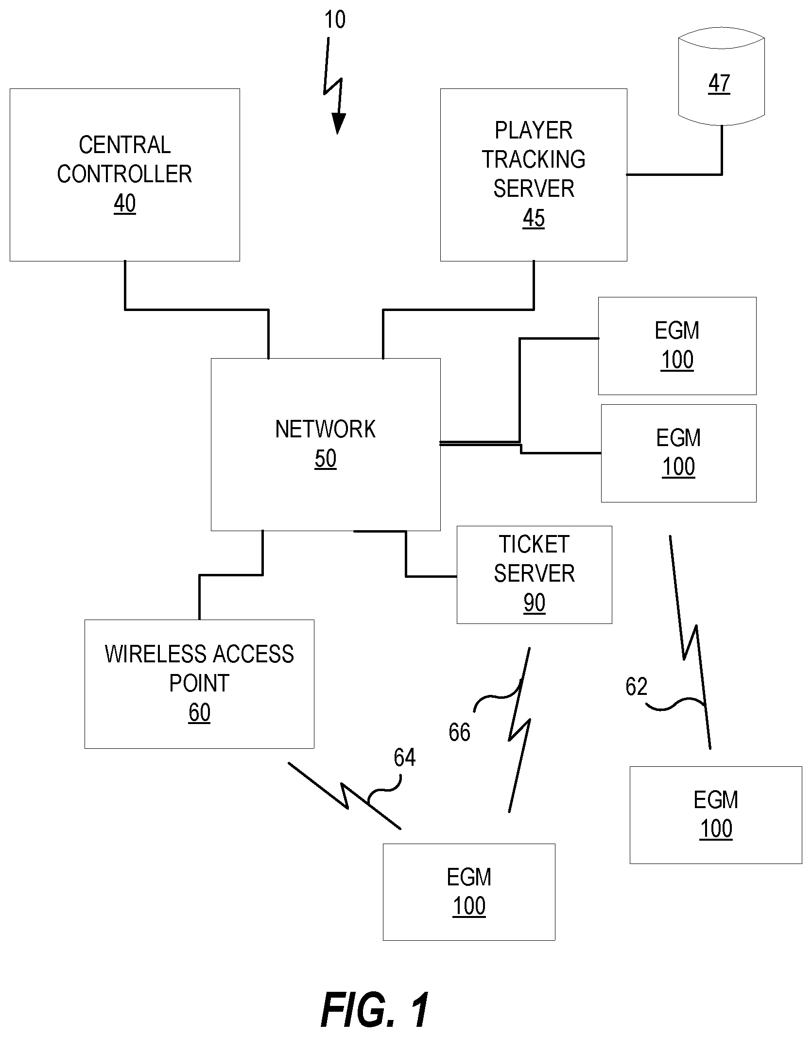 Patent US12586437 Figure 1 – Controlling power consumption in graphics components of gaming devices