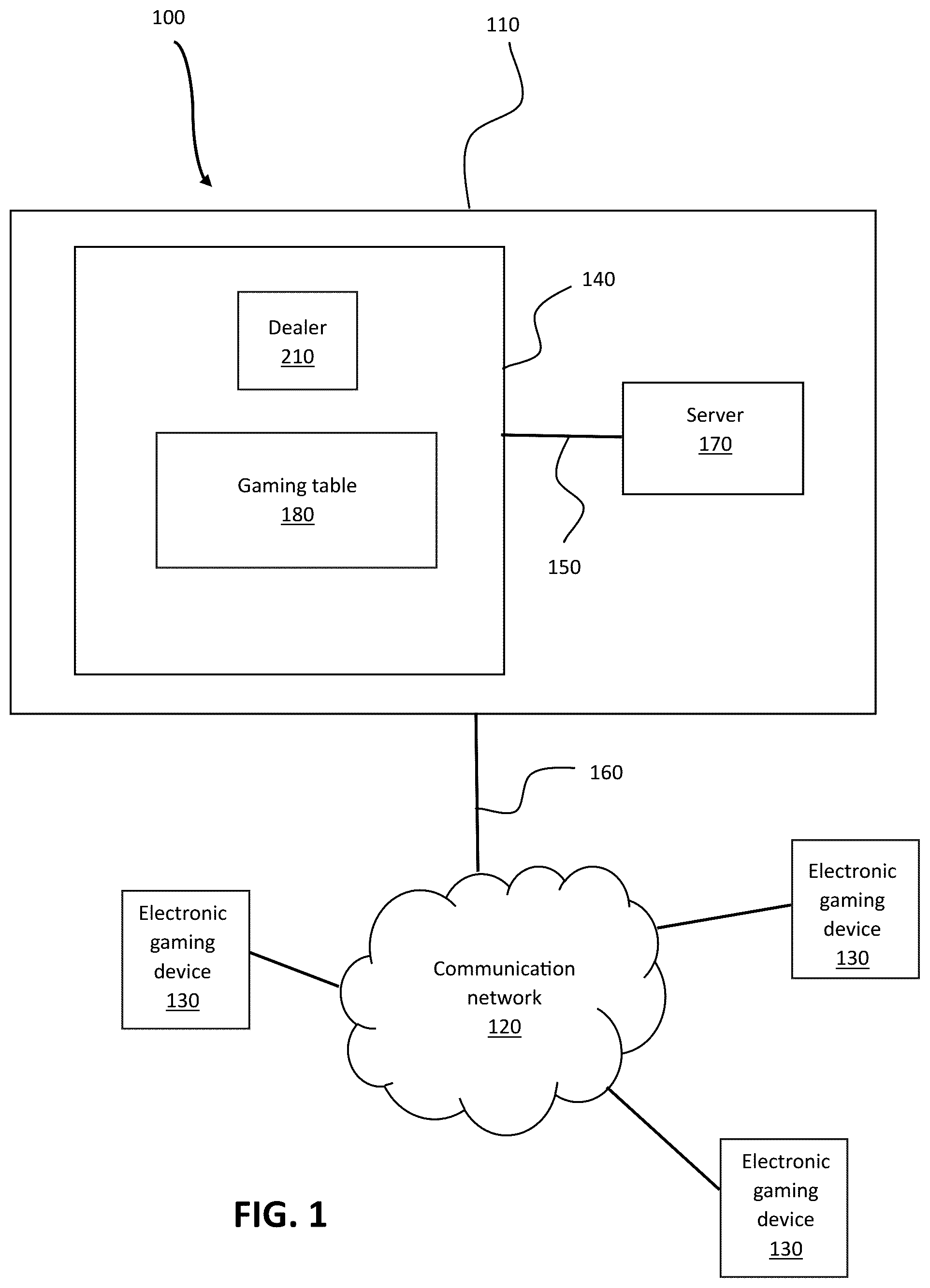 Patent US12586438 Figure 1 – Lighted gaming table