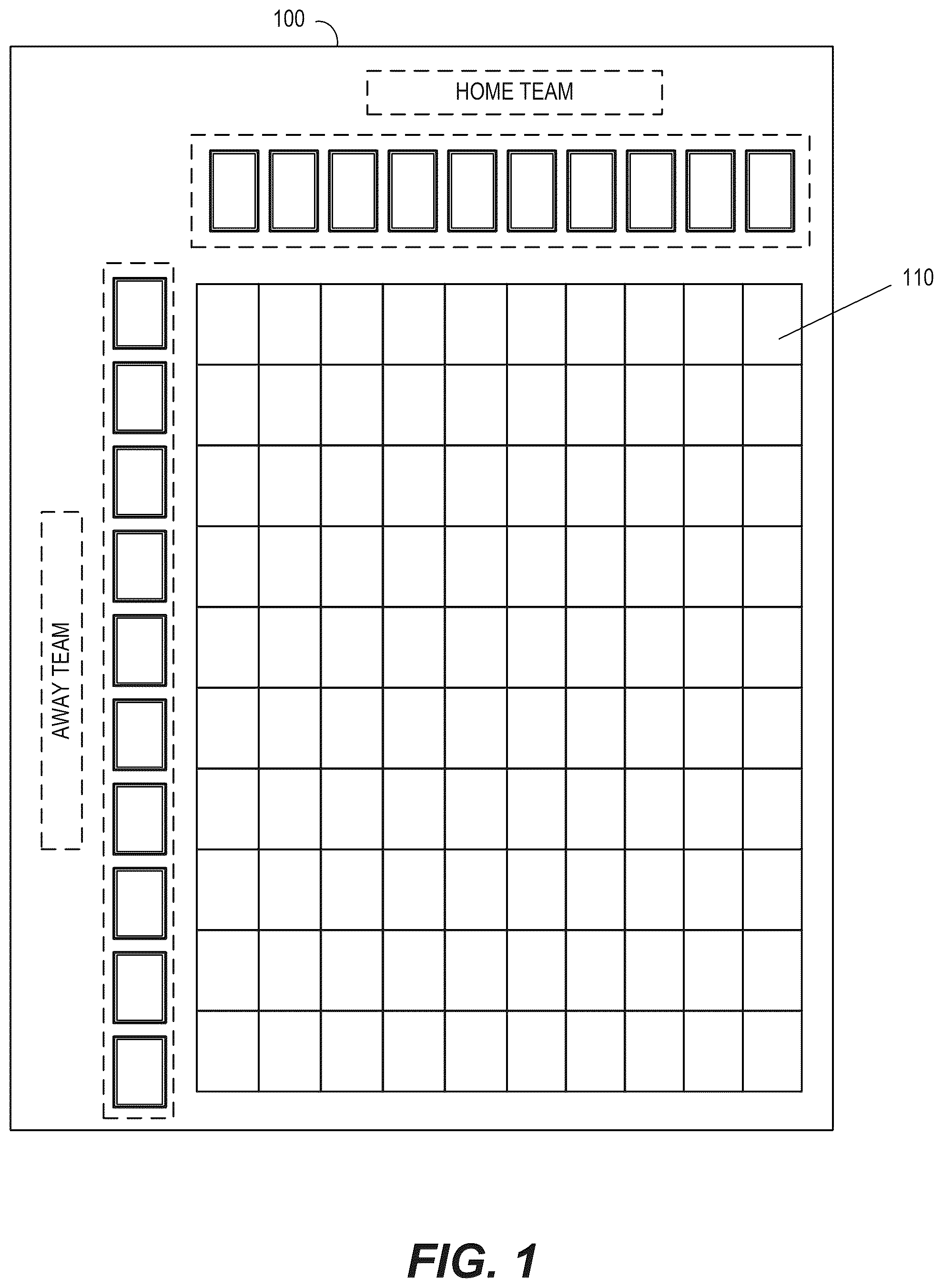 Patent US12586444 — Computer-implemented systems and methods for implementing matrix-based online gaming — Figure 1